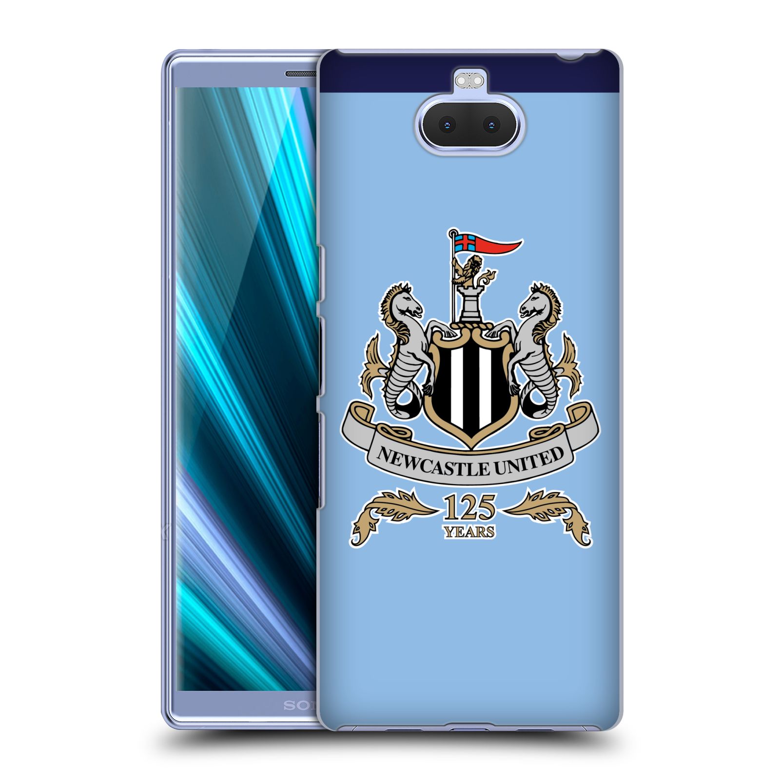 Pouzdro na mobil Sony Xperia 10 - Head Case - Fotbalový klub Newcastle United FC velký znak na modrém pozadí