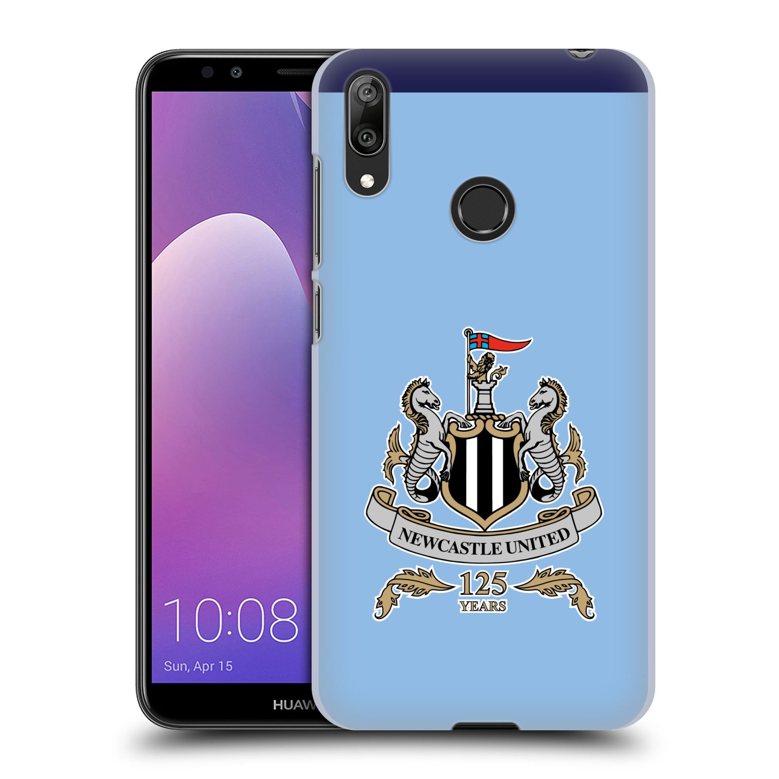 Pouzdro na mobil Huawei Y7 2019 - Head Case - Fotbalový klub Newcastle United FC velký znak na modrém pozadí