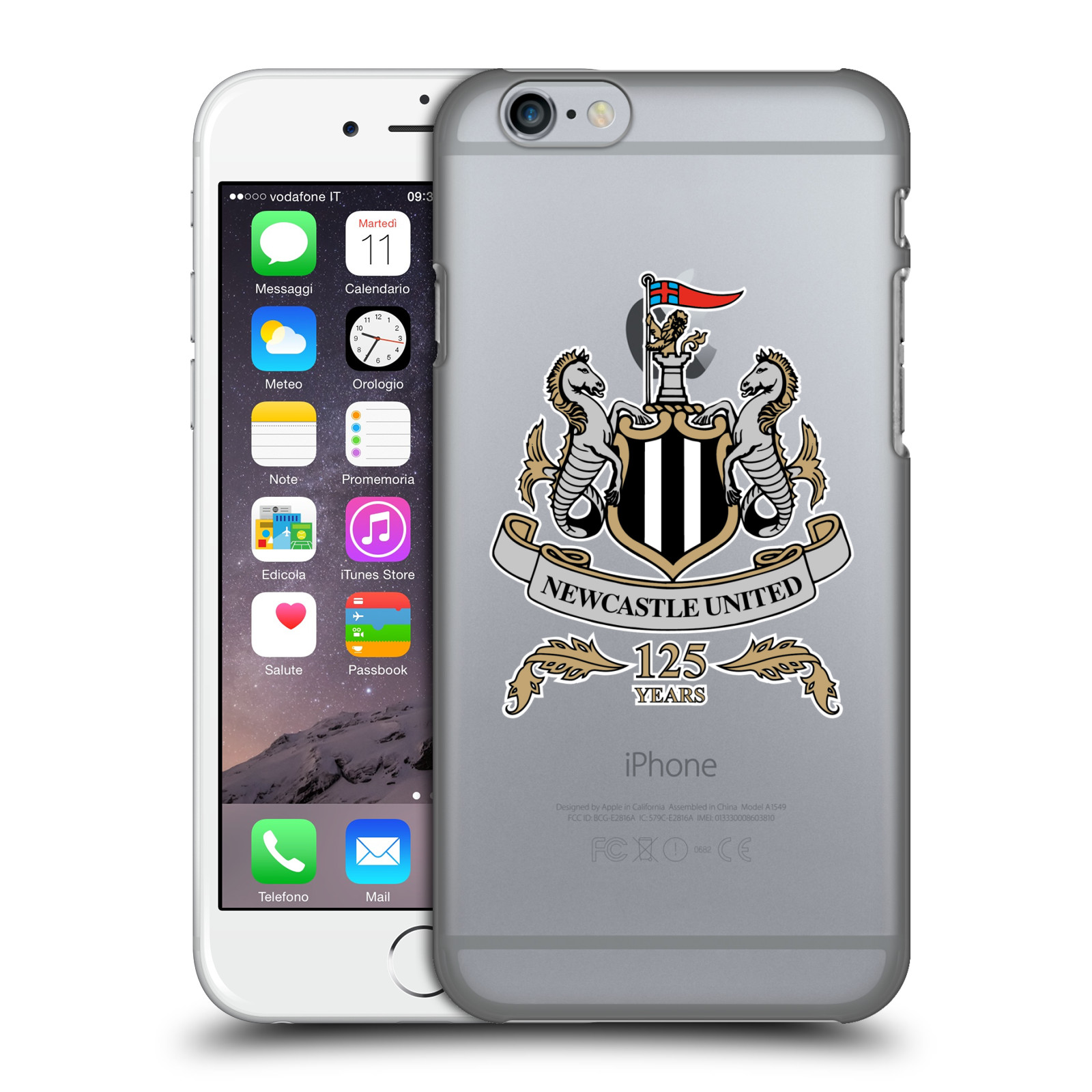 Plastové pouzdro pro mobil Apple Iphone 6/6S Fotbalový klub Newcastle United FC průhledný vzor velký znak