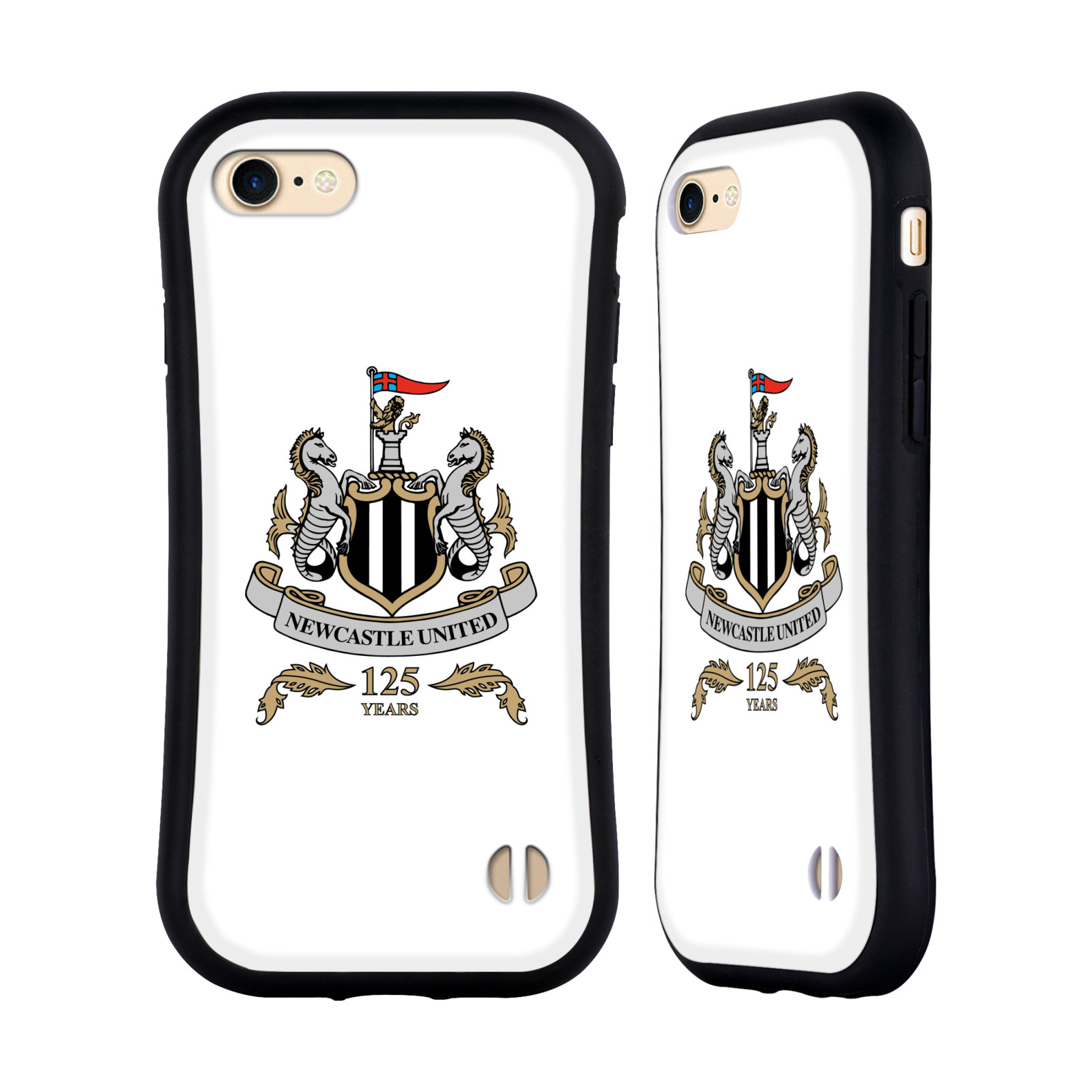 HEAD CASE odolný obal na mobil Apple Iphone 8 Fotbalový klub Newcastle United FC průhledný vzor velký znak