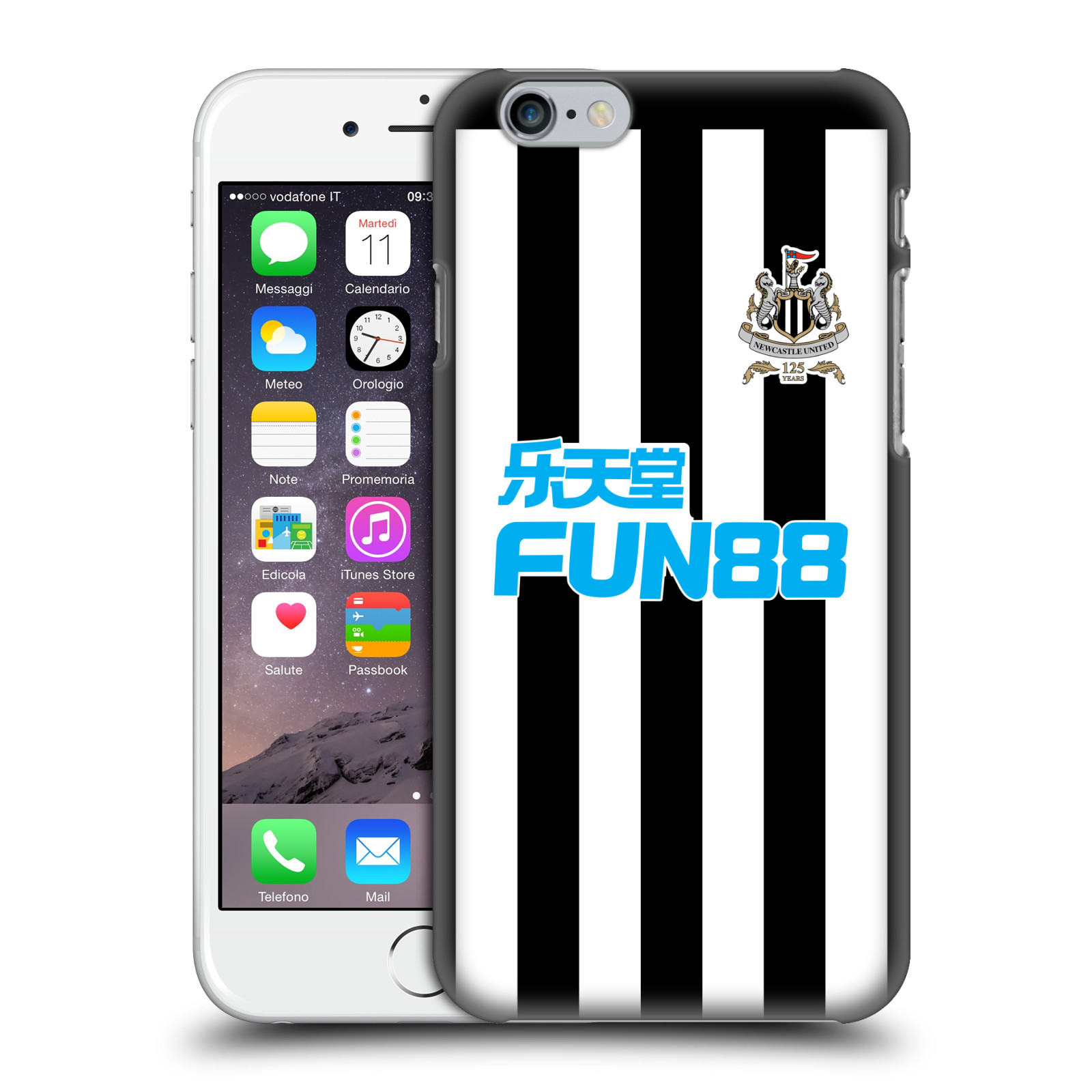 Plastové pouzdro pro mobil Apple Iphone 6/6S Fotbalový klub Newcastle United FC pruhovaný vzor FUN88