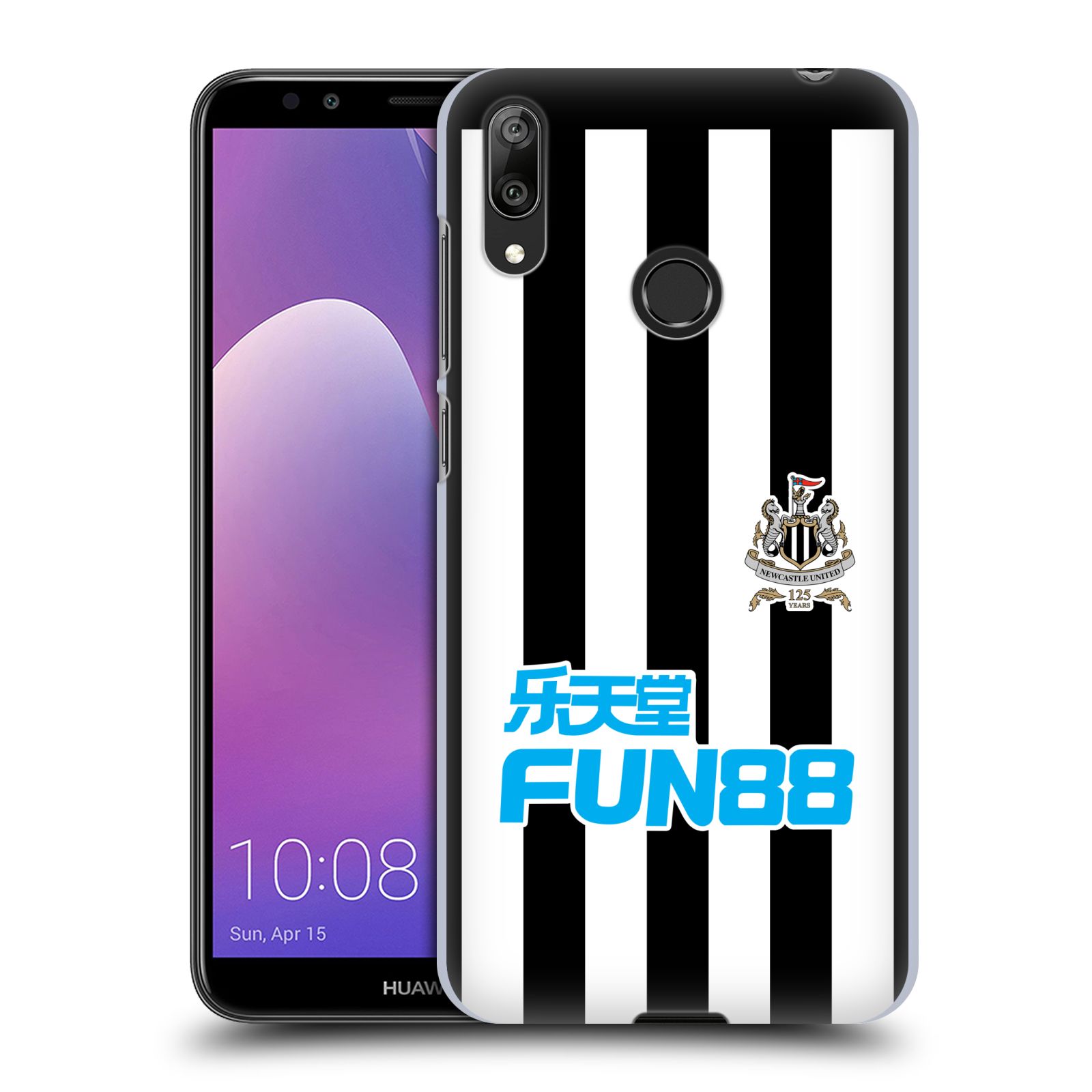 Pouzdro na mobil Huawei Y7 2019 - Head Case - Fotbalový klub Newcastle United FC pruhovaný vzor FUN88