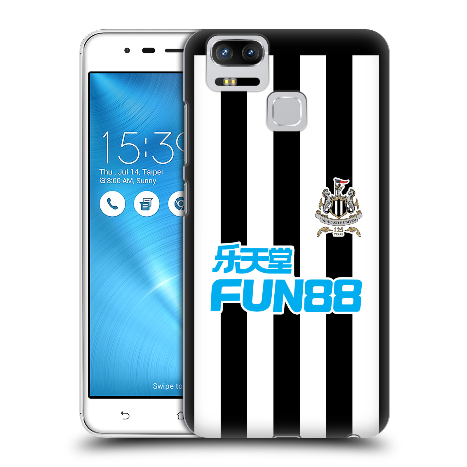 HEAD CASE plastový obal na mobil Asus Zenfone 3 Zoom ZE553KL Fotbalový klub Newcastle United FC pruhovaný vzor FUN88