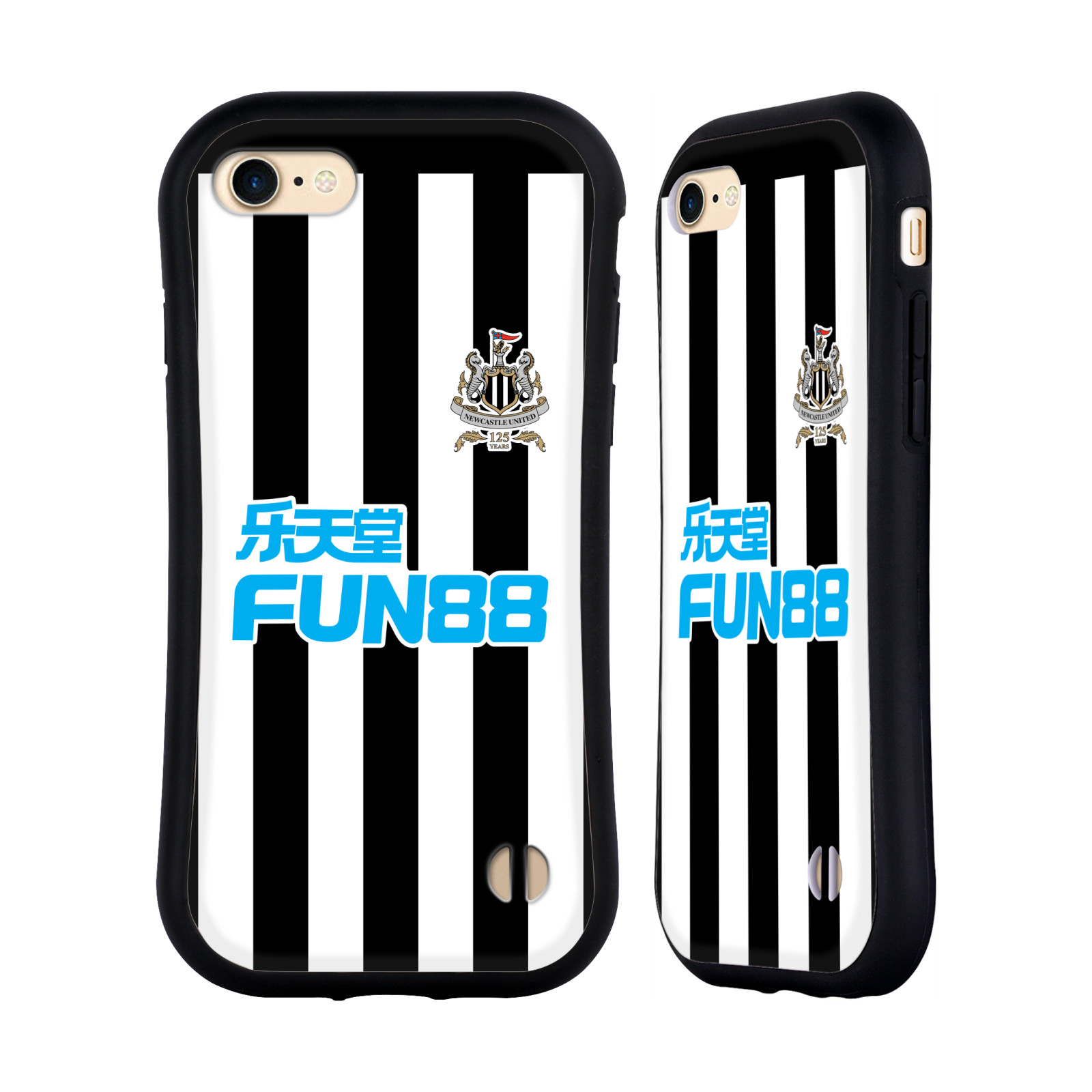 HEAD CASE odolný obal na mobil Apple Iphone 8 Fotbalový klub Newcastle United FC pruhovaný vzor FUN88