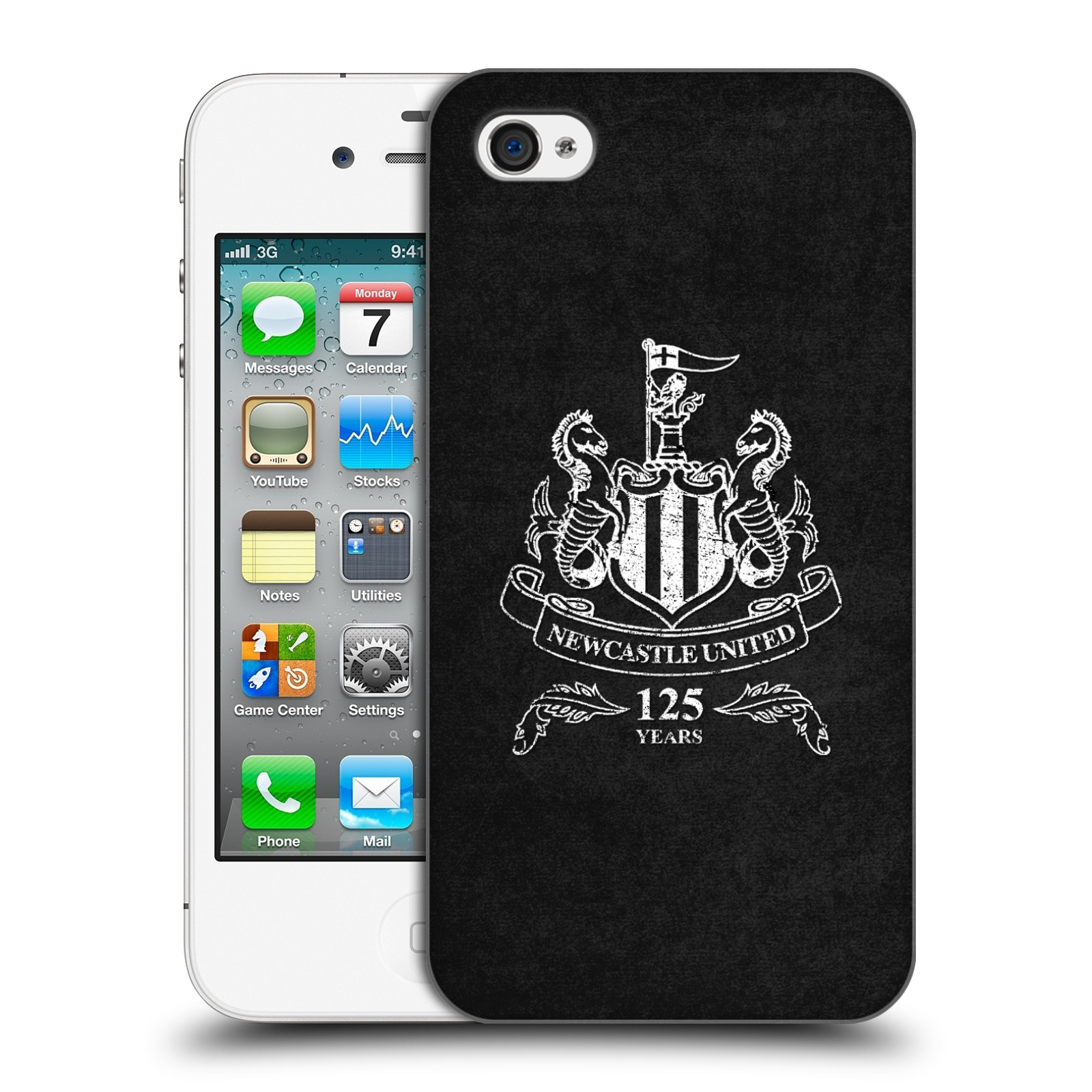 Zadní obal pro mobil Apple Iphone 4/4S - HEAD CASE - Fotbalové týmy - Newcastle United FC - černá