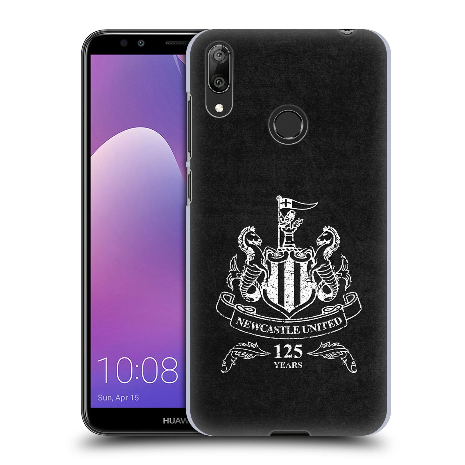 Pouzdro na mobil Huawei Y7 2019 - Head Case - Fotbalový klub Newcastle United FC černá bílá znak