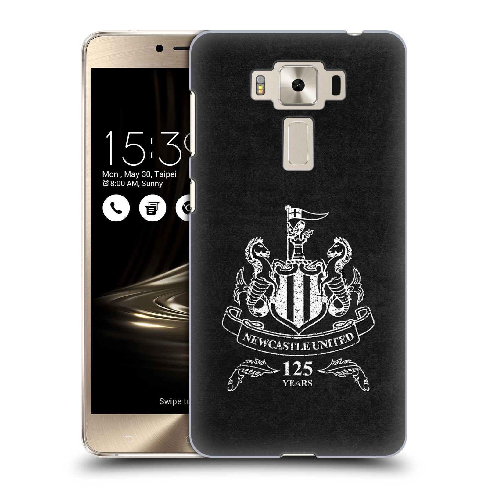 HEAD CASE plastový obal na mobil Asus Zenfone 3 DELUXE ZS550KL Fotbalový klub Newcastle United FC černá bílá znak