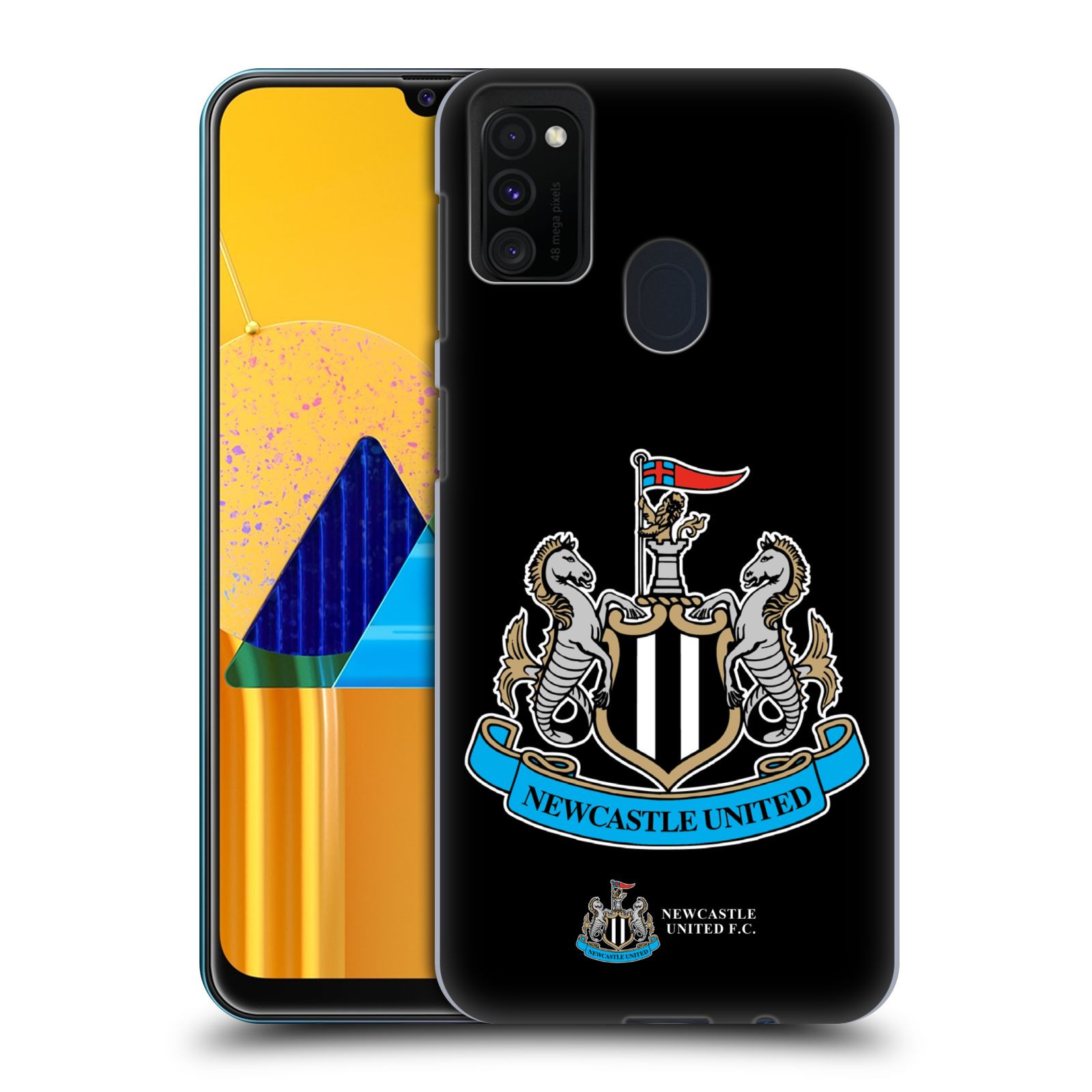 Zadní kryt na mobil Samsung Galaxy M21 Fotbalový klub Newcastle United FC černá velký barevný znak