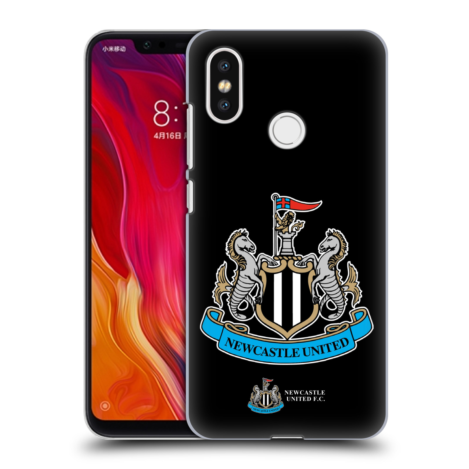 HEAD CASE plastový obal na mobil Xiaomi Mi 8 Fotbalový klub Newcastle United FC černá velký barevný znak