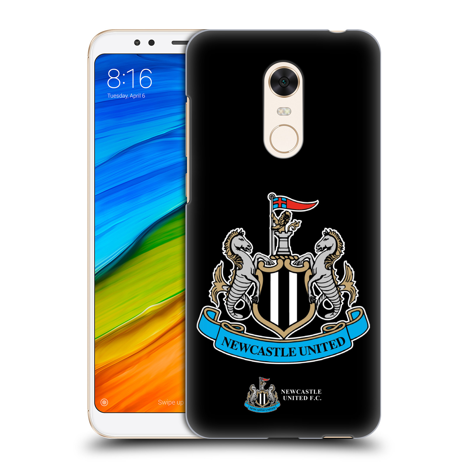 HEAD CASE plastový obal na mobil Xiaomi Redmi 5 PLUS Fotbalový klub Newcastle United FC černá velký barevný znak
