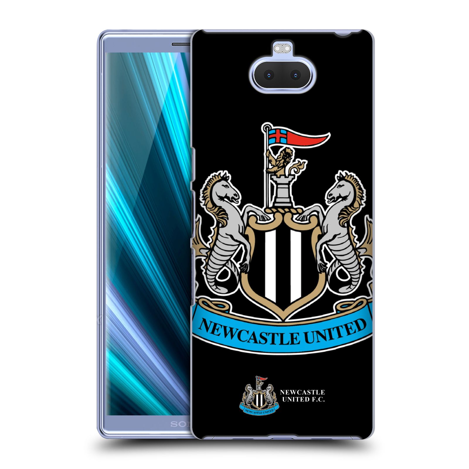 Pouzdro na mobil Sony Xperia 10 - Head Case - Fotbalový klub Newcastle United FC černá velký barevný znak
