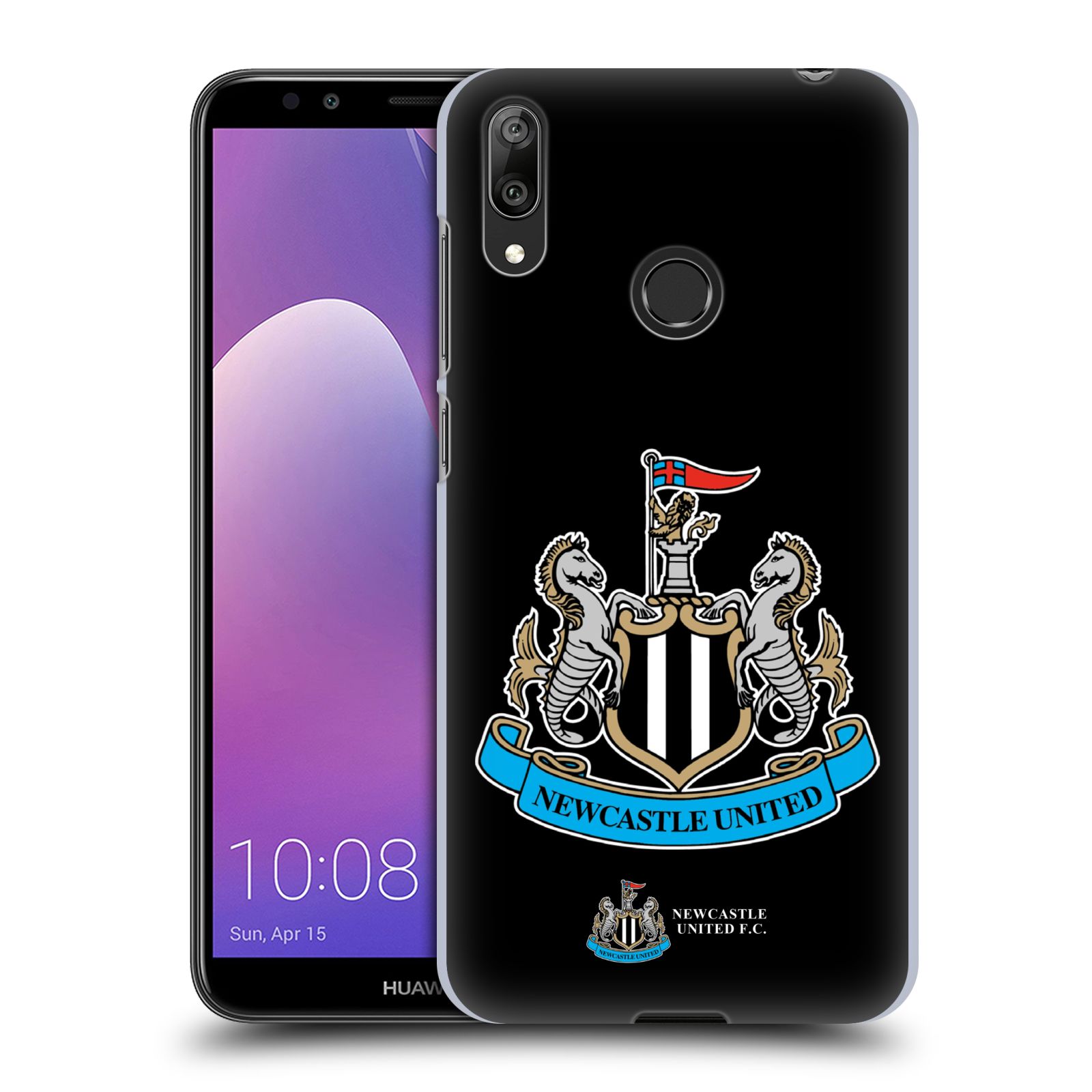 Pouzdro na mobil Huawei Y7 2019 - Head Case - Fotbalový klub Newcastle United FC černá velký barevný znak