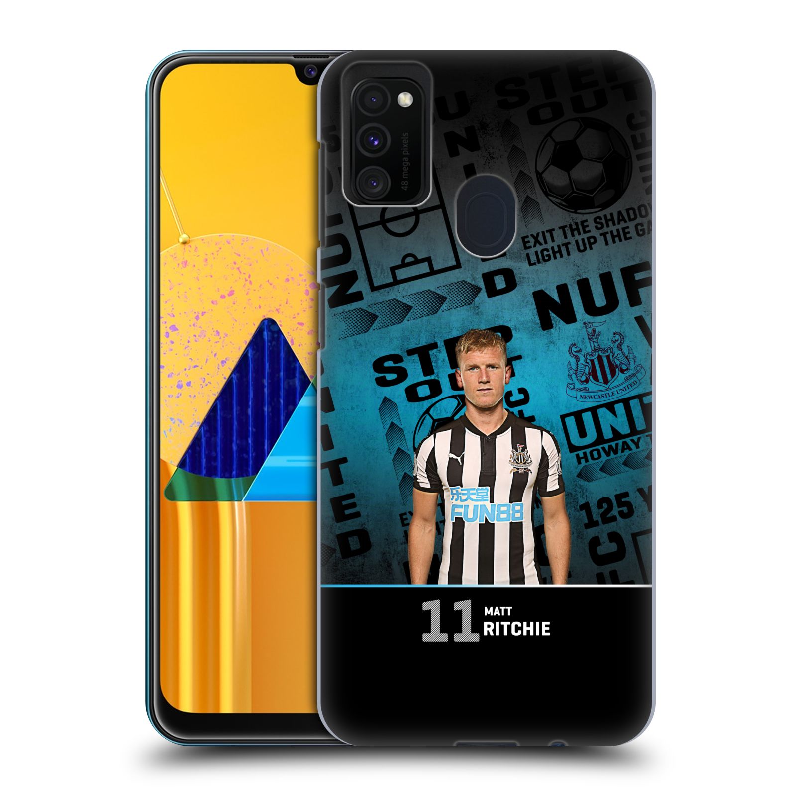 Zadní kryt na mobil Samsung Galaxy M21 Fotbalový klub Newcastle United FC hráč Matt Ritchie foto 