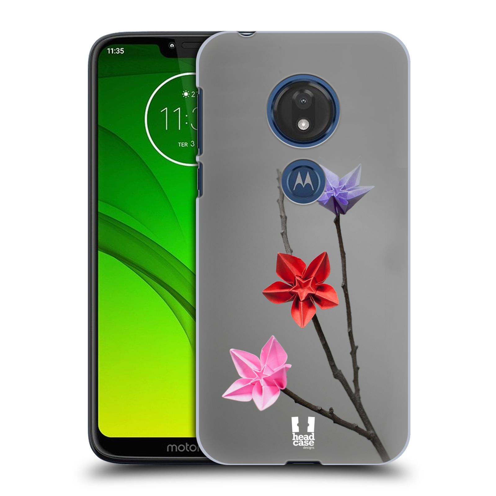 Pouzdro na mobil Motorola Moto G7 Play vzor ORIGAMI KVĚTINA hvězda