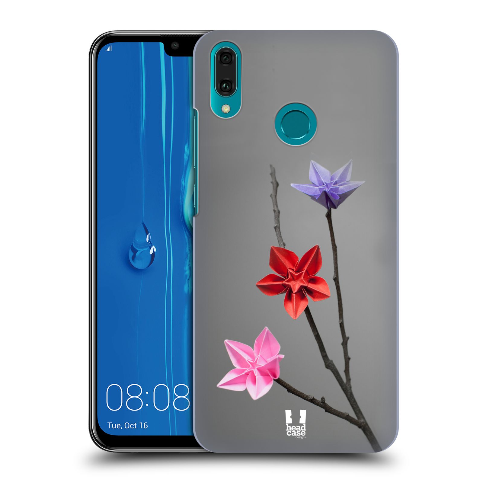 Pouzdro na mobil Huawei Y9 2019 - HEAD CASE - vzor ORIGAMI KVĚTINA hvězda