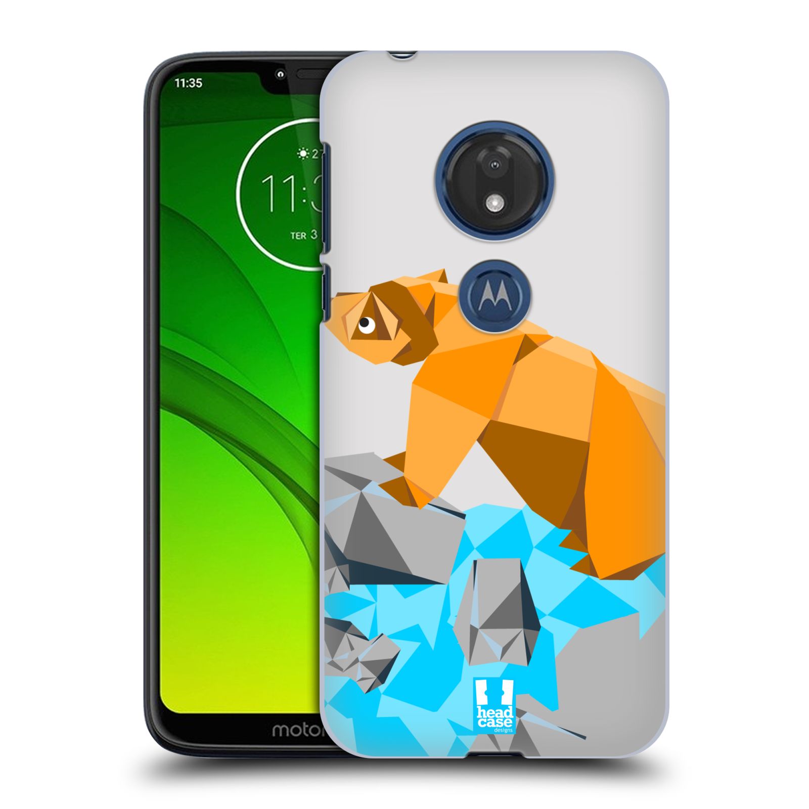 Pouzdro na mobil Motorola Moto G7 Play vzor ORIGAMI Zvířátka MEDVĚD