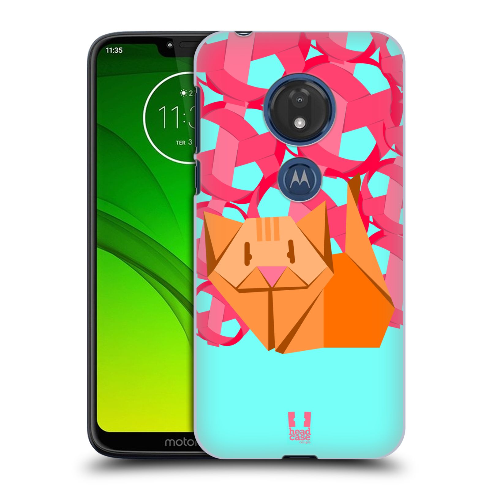 Pouzdro na mobil Motorola Moto G7 Play vzor ORIGAMI Zvířátka KOČKA
