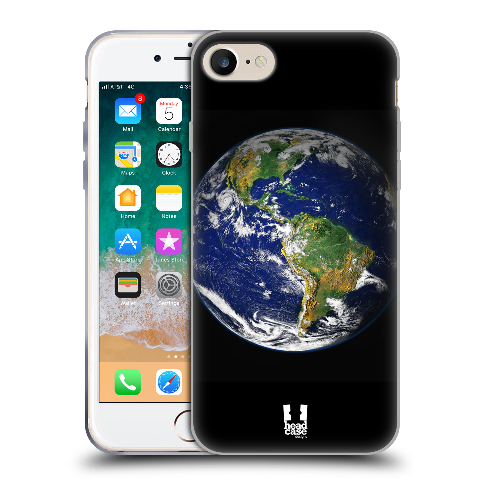 HEAD CASE silikonový obal na mobil Apple Iphone 8 vzor Vesmírná krása ZEMĚ