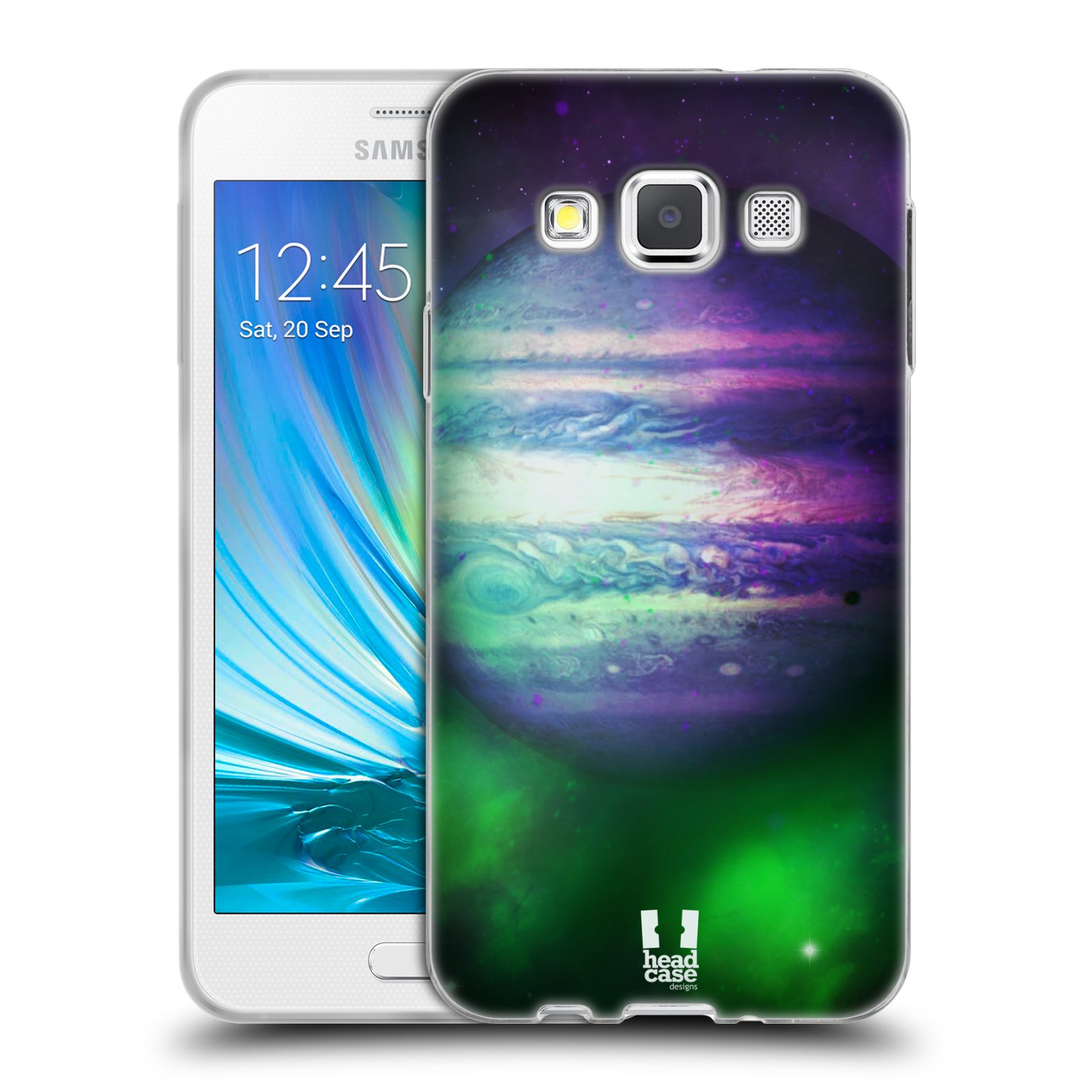 HEAD CASE silikonový obal na mobil Samsung Galaxy A3 vzor Vesmírná krása JUPITER MODRÁ