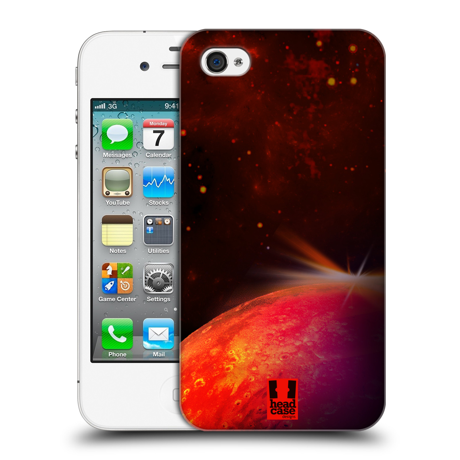 Zadní obal pro mobil Apple Iphone 4/4S - HEAD CASE - Vesmírné planery Mars