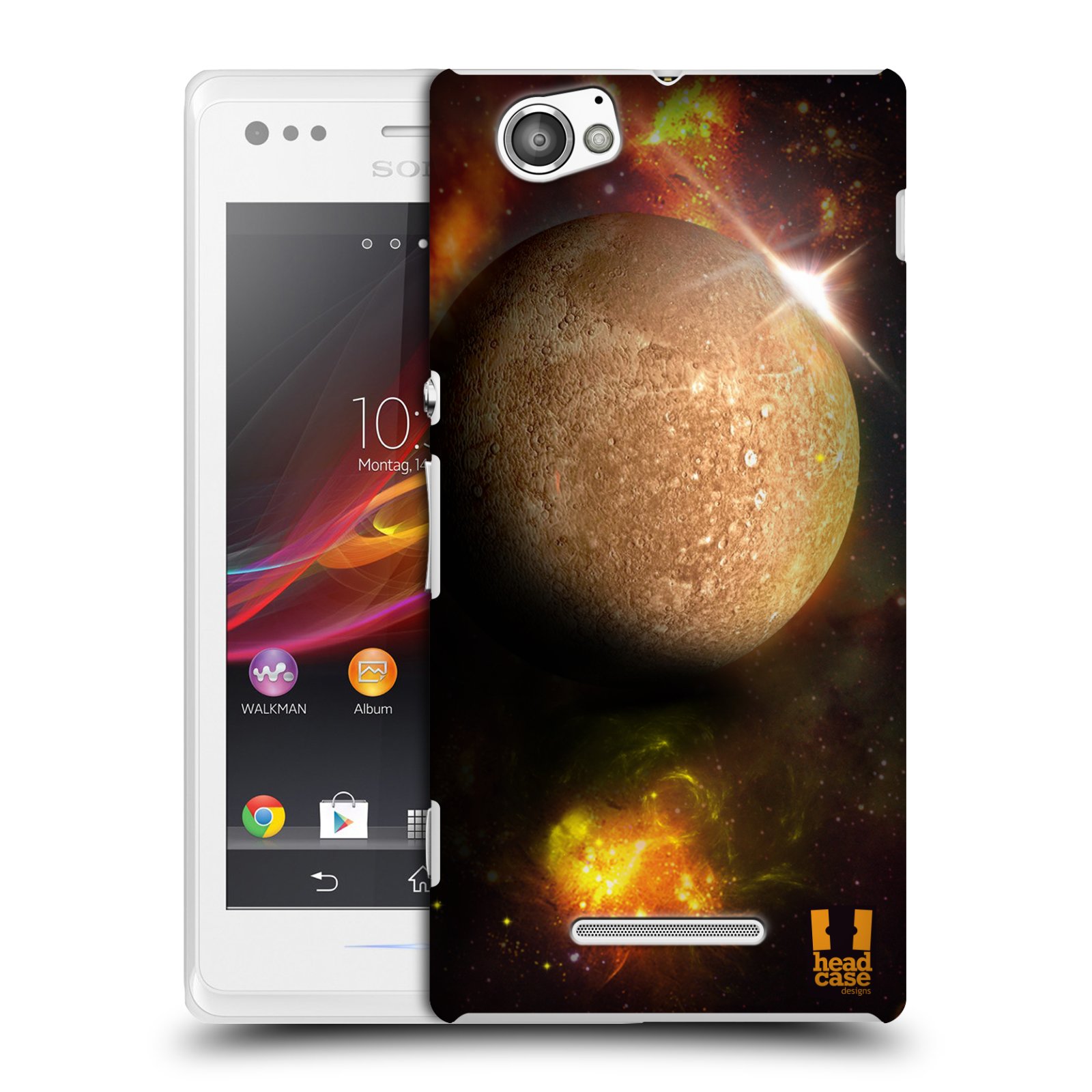 HEAD CASE plastový obal na mobil Sony Xperia M vzor Vesmírná krása MERKUR PLANETA