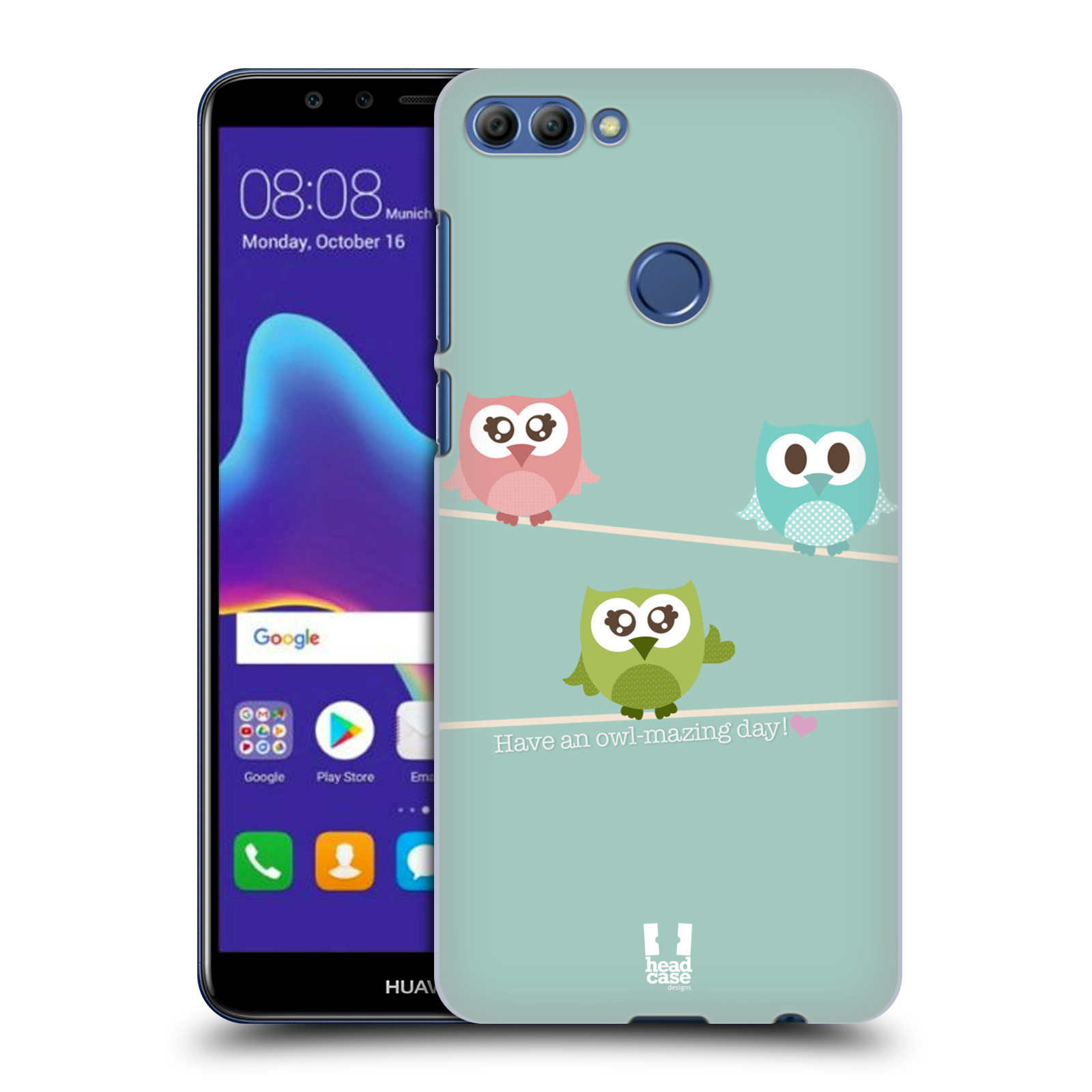 HEAD CASE plastový obal na mobil Huawei Y9 2018 vzor Roztomilá sovička tři malé sovičky
