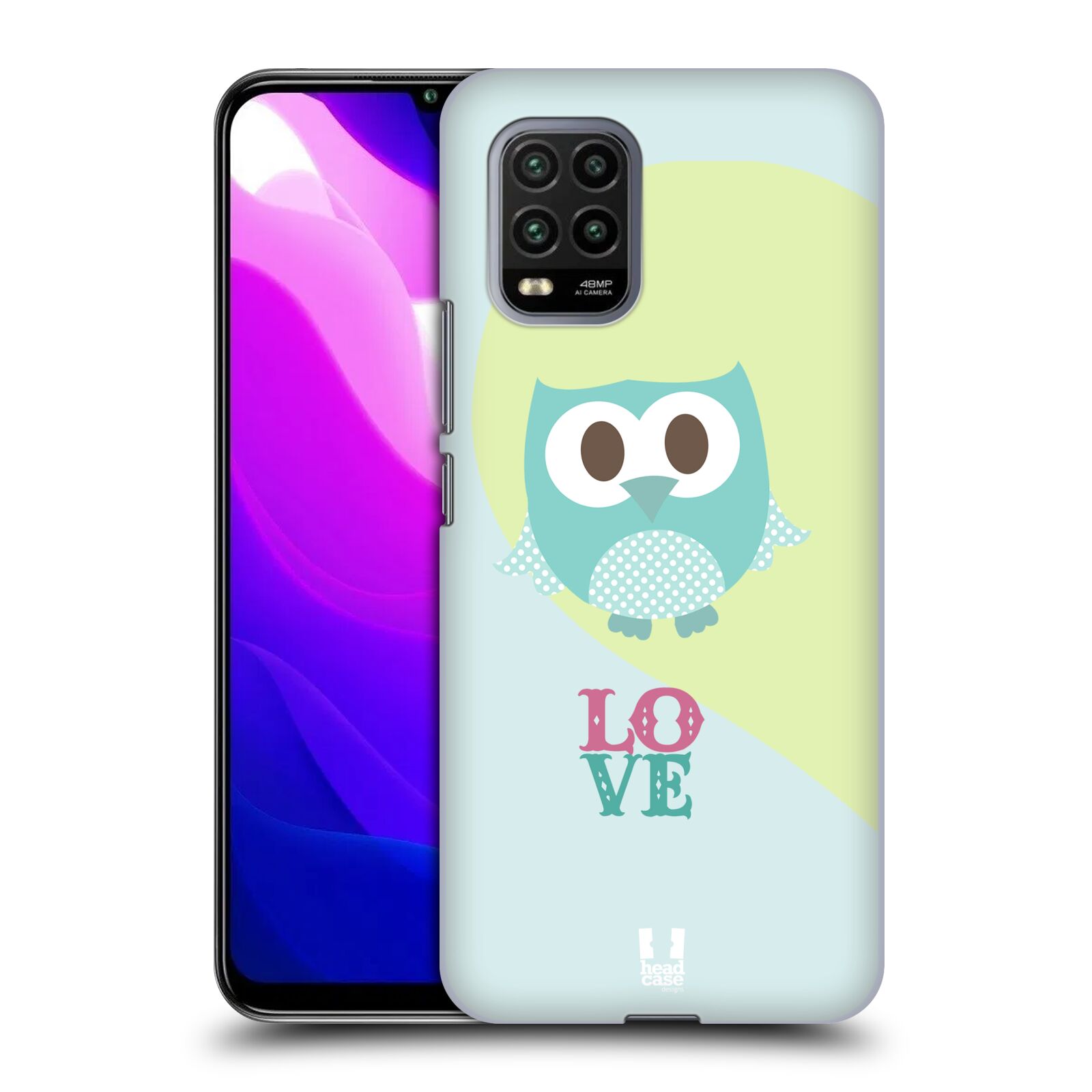 Zadní kryt, obal na mobil Xiaomi Mi 10 LITE vzor Roztomilá sovička modrá LOVE/LÁSKA