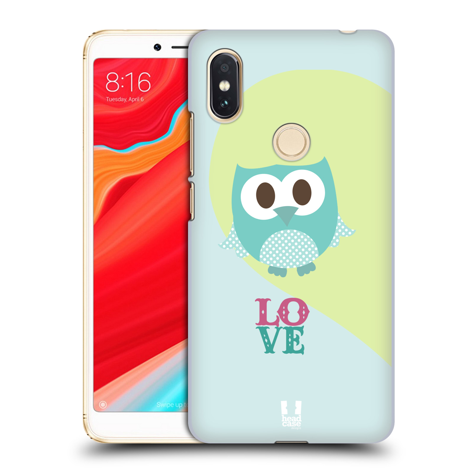 HEAD CASE plastový obal na mobil Xiaomi Redmi S2 vzor Roztomilá sovička modrá LOVE/LÁSKA