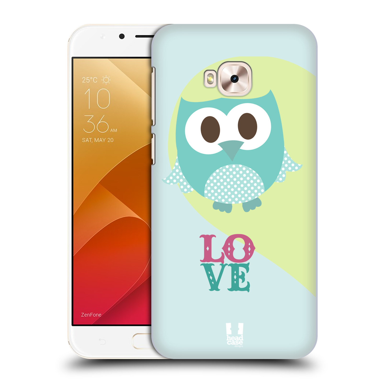 HEAD CASE plastový obal na mobil Asus Zenfone 4 Selfie Pro ZD552KL vzor Roztomilá sovička modrá LOVE/LÁSKA