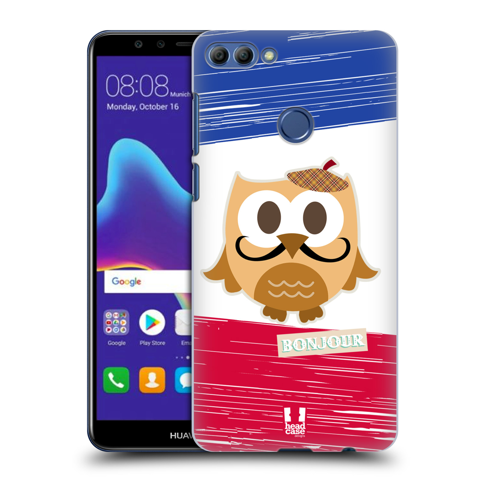 HEAD CASE plastový obal na mobil Huawei Y9 2018 vzor Roztomilá sovička Francie sovička