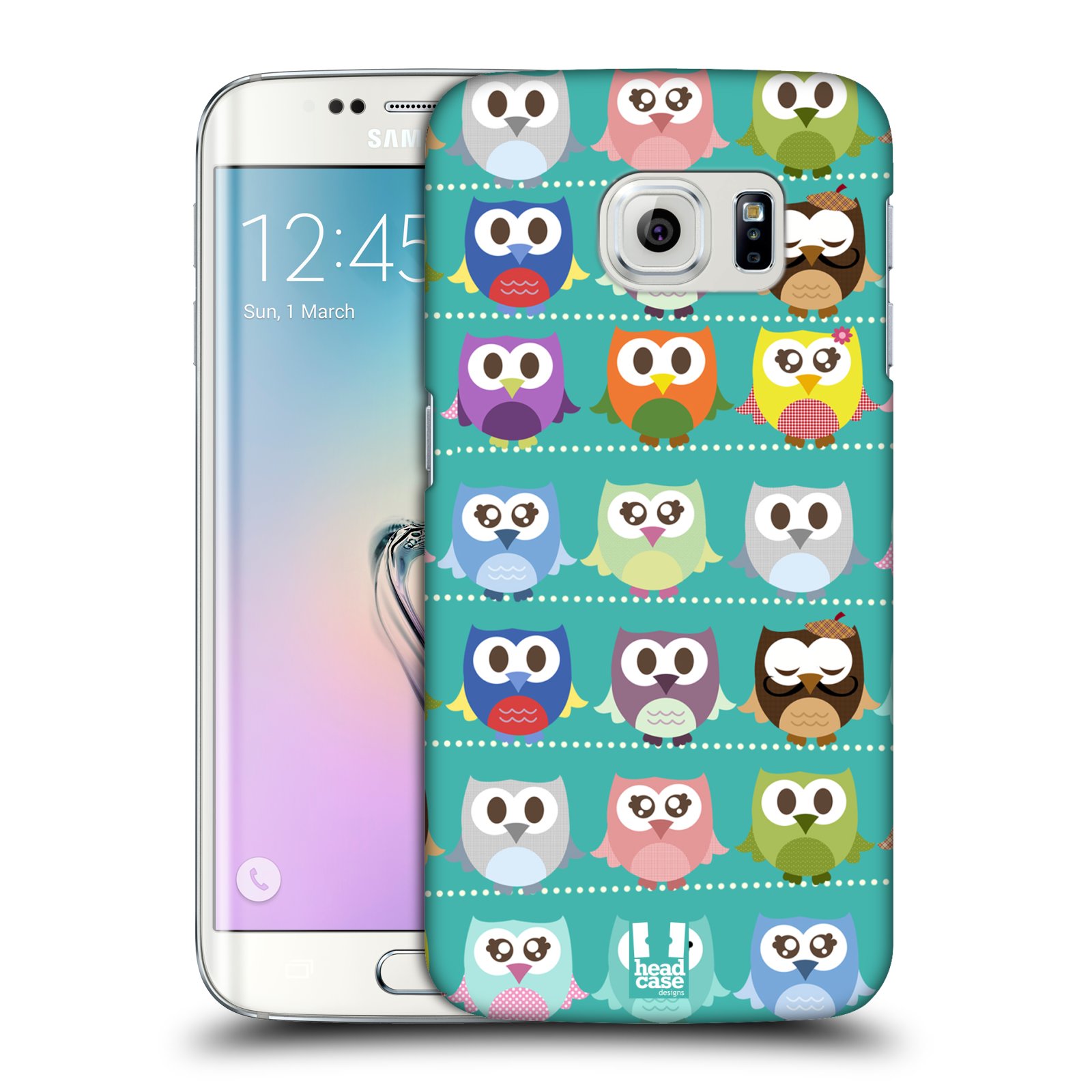 HEAD CASE plastový obal na mobil SAMSUNG Galaxy S6 EDGE (G9250, G925, G925F) vzor Roztomilá sovička zelené sovičky