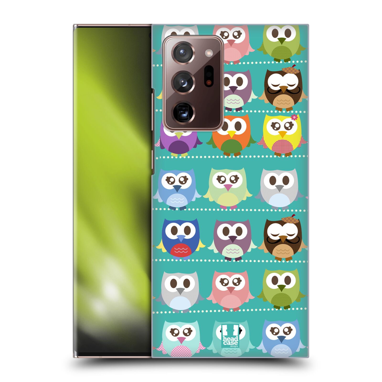 Plastový obal HEAD CASE na mobil Samsung Galaxy Note 20 ULTRA vzor Roztomilá sovička zelené sovičky