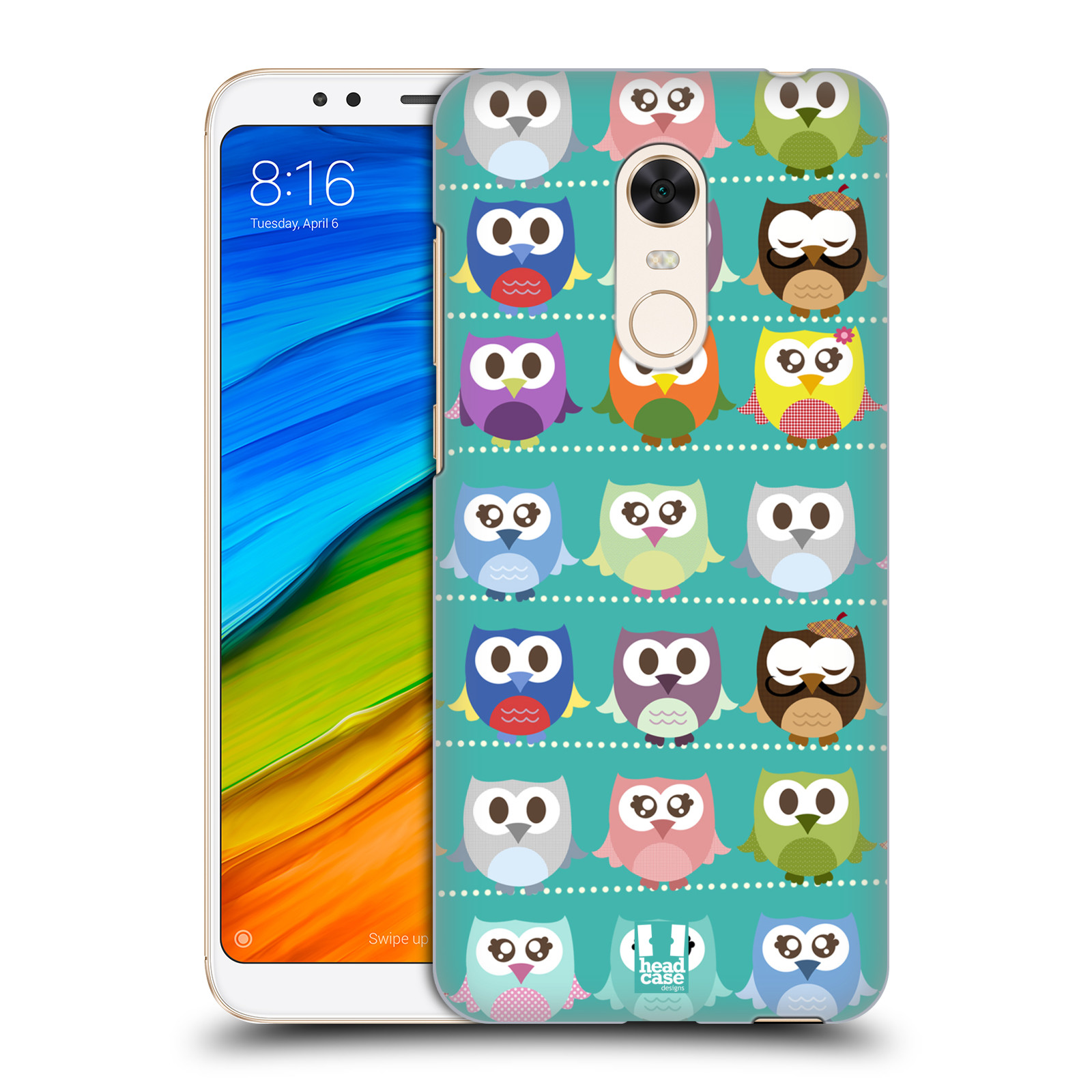 HEAD CASE plastový obal na mobil Xiaomi Redmi 5 PLUS vzor Roztomilá sovička zelené sovičky