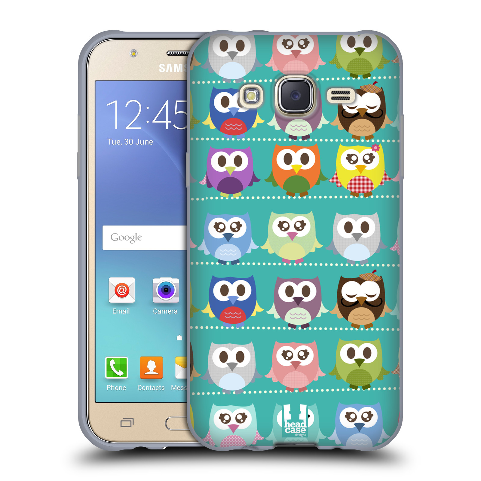 HEAD CASE silikonový obal na mobil Samsung Galaxy J5, J500, (J5 DUOS) vzor Roztomilá sovička zelené sovičky