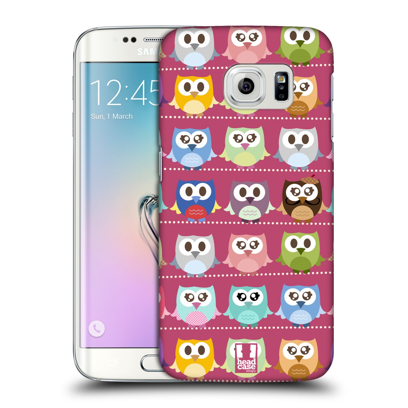 HEAD CASE plastový obal na mobil SAMSUNG Galaxy S6 EDGE (G9250, G925, G925F) vzor Roztomilá sovička růžové sovičky