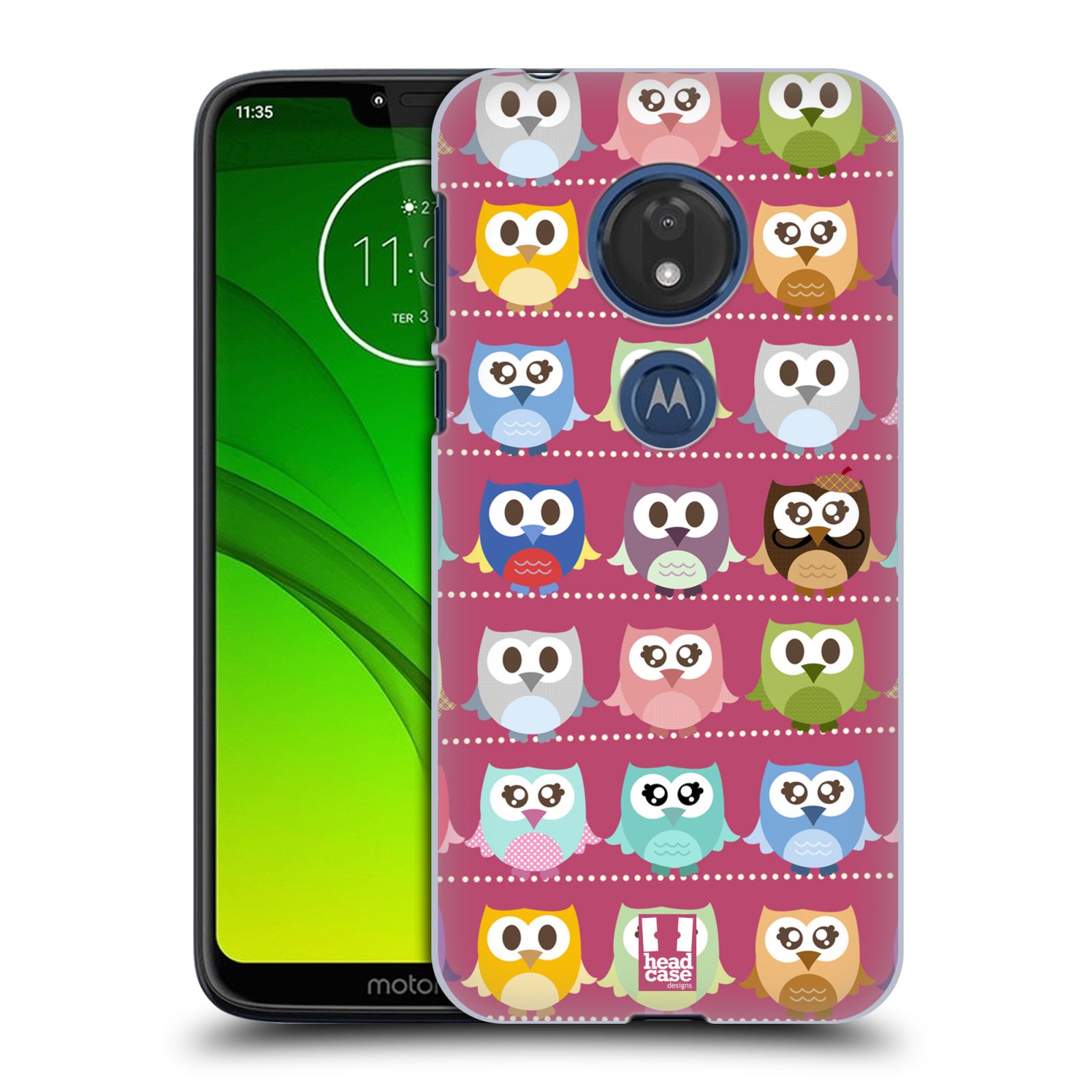 Pouzdro na mobil Motorola Moto G7 Play vzor Roztomilá sovička růžové sovičky