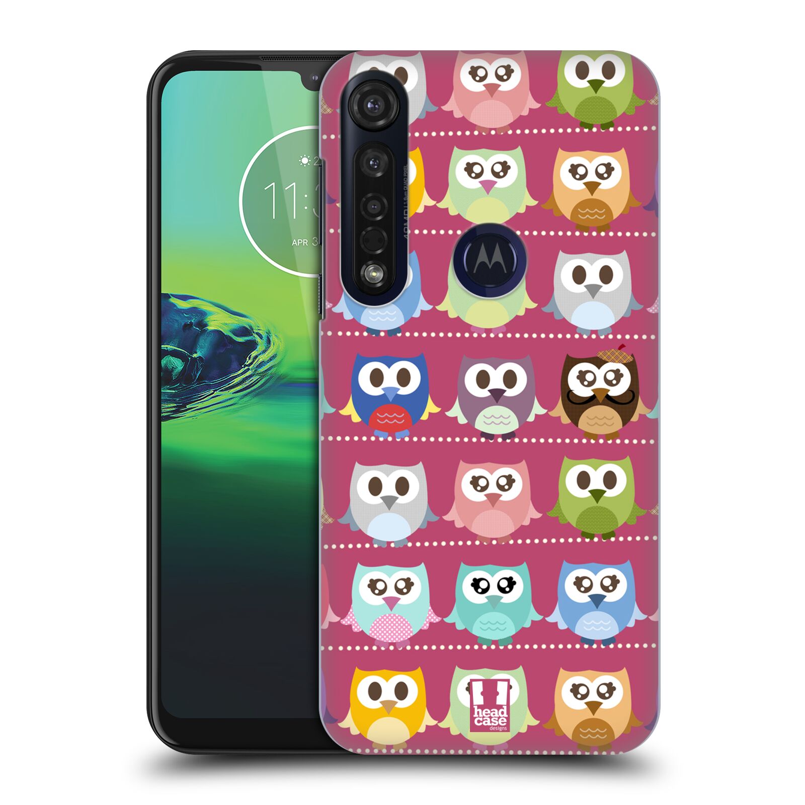 Pouzdro na mobil Motorola Moto G8 PLUS - HEAD CASE - vzor Roztomilá sovička růžové sovičky