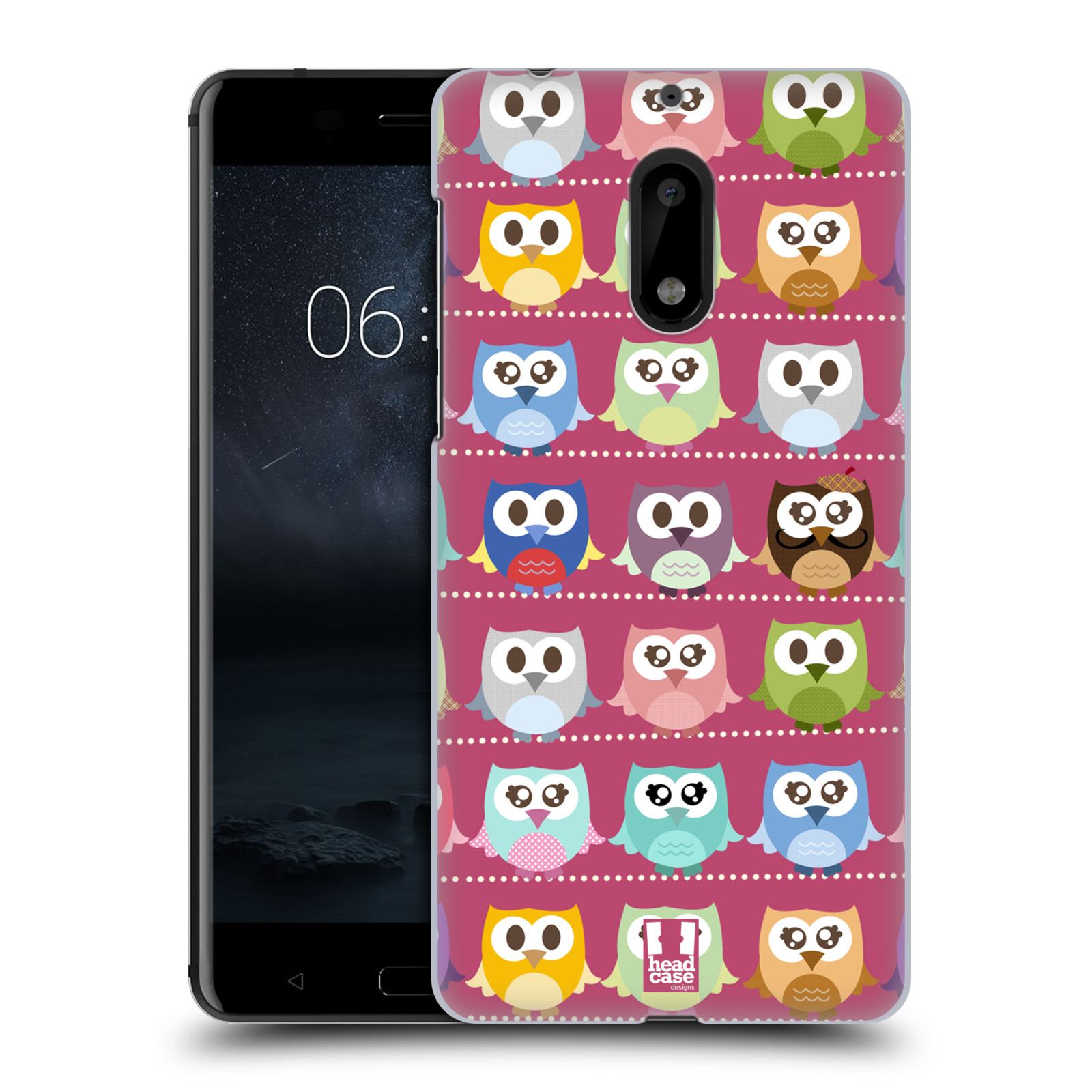 HEAD CASE plastový obal na mobil Nokia 6 vzor Roztomilá sovička růžové sovičky