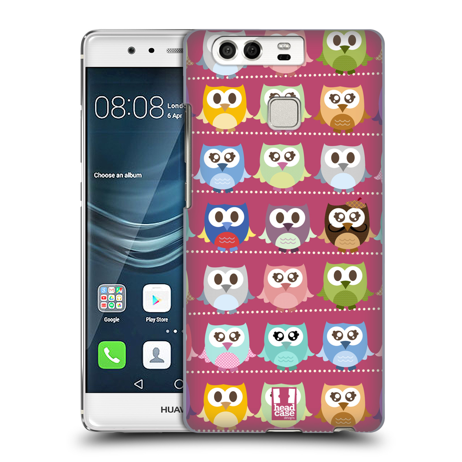 HEAD CASE plastový obal na mobil Huawei P9 / P9 DUAL SIM vzor Roztomilá sovička růžové sovičky