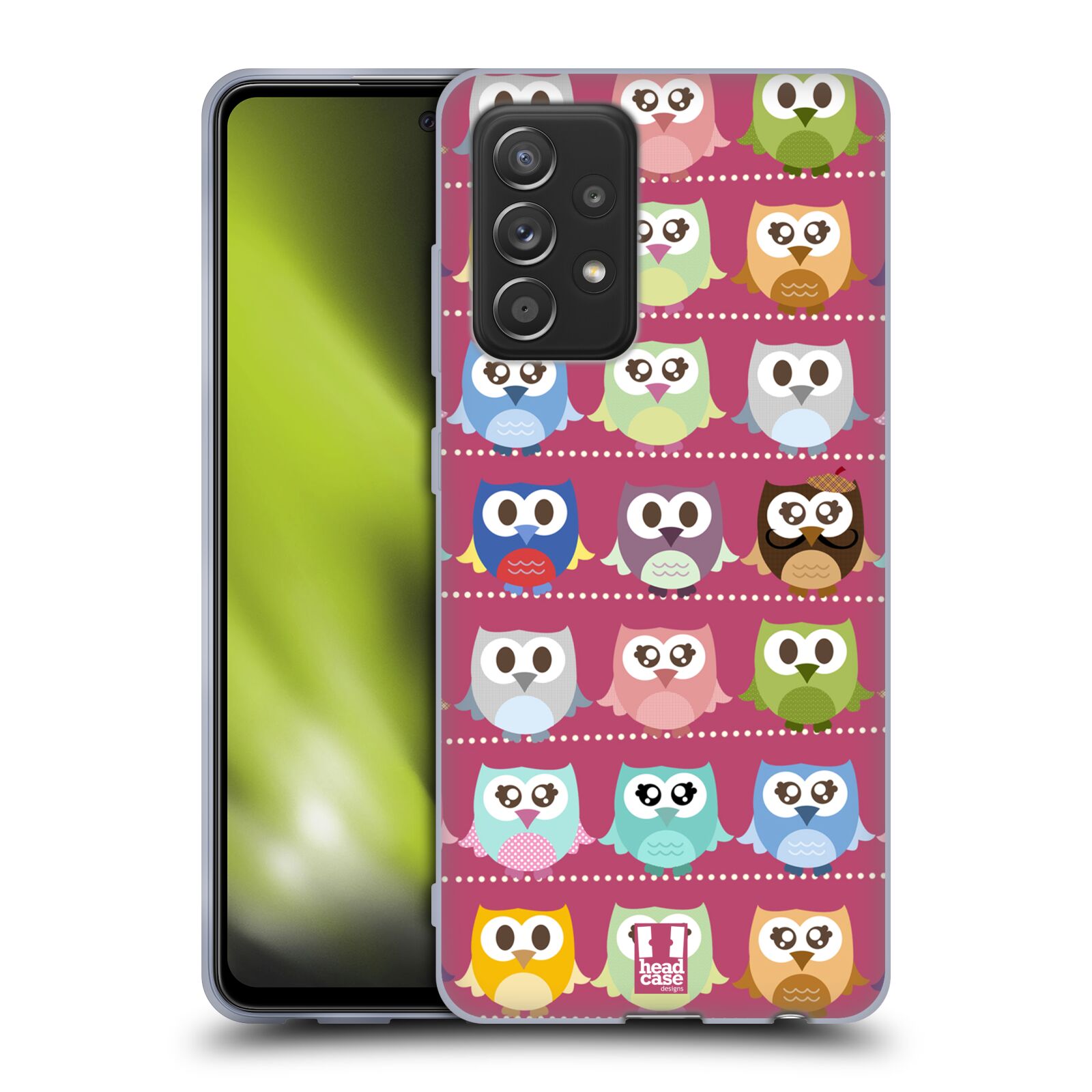 Plastový obal HEAD CASE na mobil Samsung Galaxy A52 / A52 5G / A52s 5G vzor Roztomilá sovička růžové sovičky