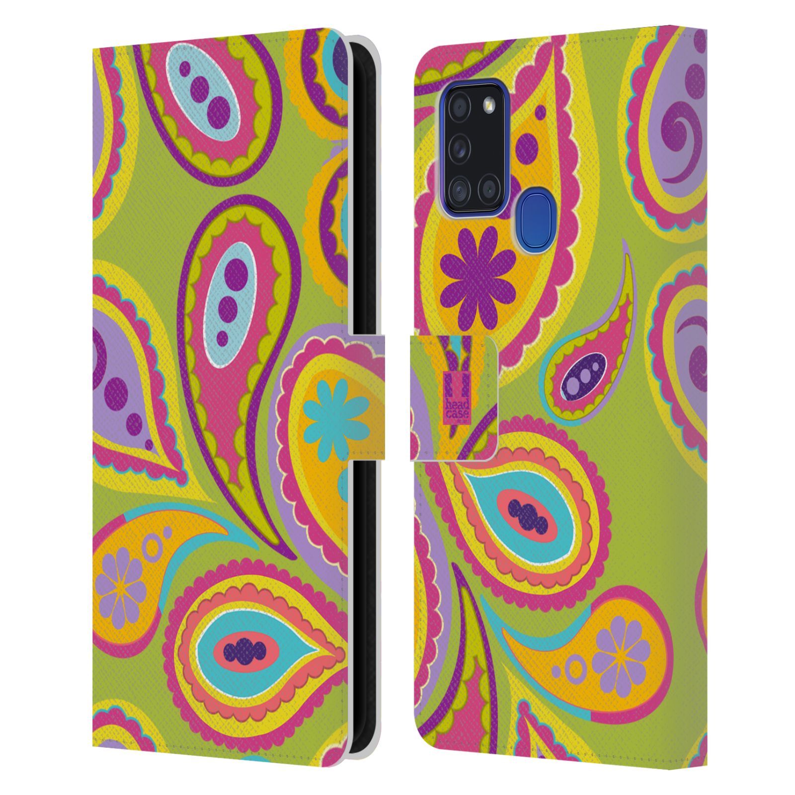 HEAD CASE Flipové pouzdro pro mobil Samsung Galaxy A21s barevné slzy KIWI