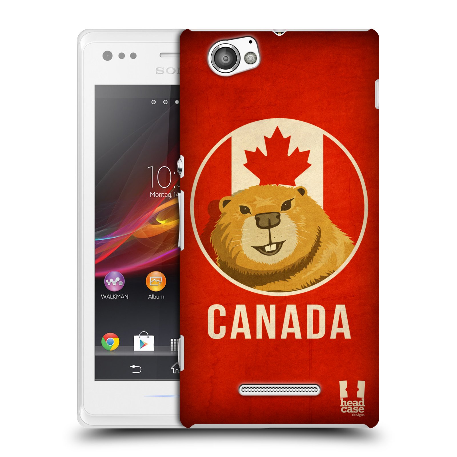 HEAD CASE plastový obal na mobil Sony Xperia M vzor Patriotismus zvíře symbol CANADA BOBR
