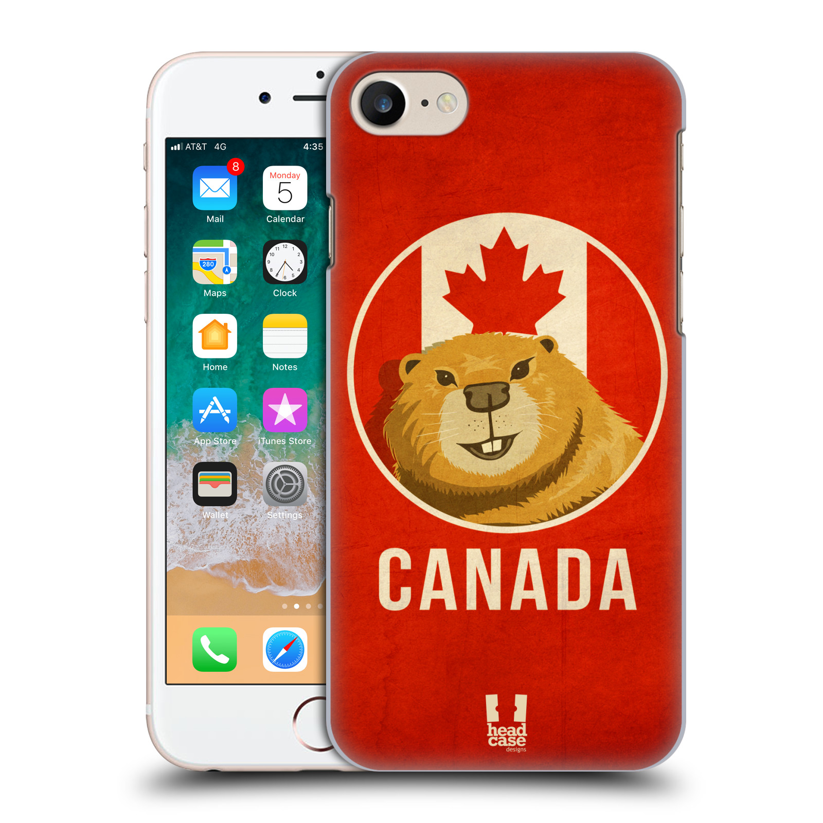 HEAD CASE plastový obal na mobil Apple Iphone 7 vzor Patriotismus zvíře symbol CANADA BOBR