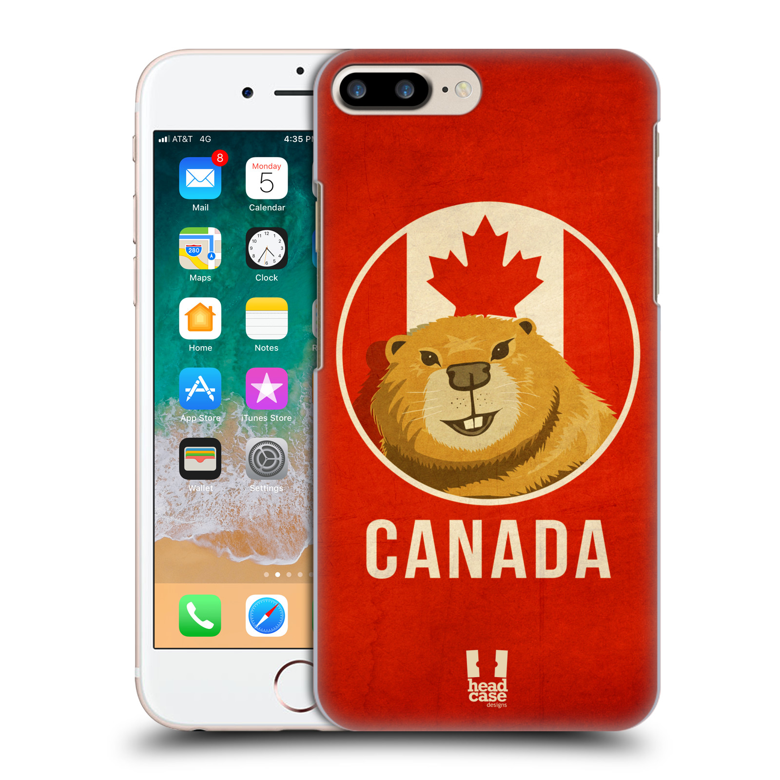 HEAD CASE plastový obal na mobil Apple Iphone 7 PLUS vzor Patriotismus zvíře symbol CANADA BOBR