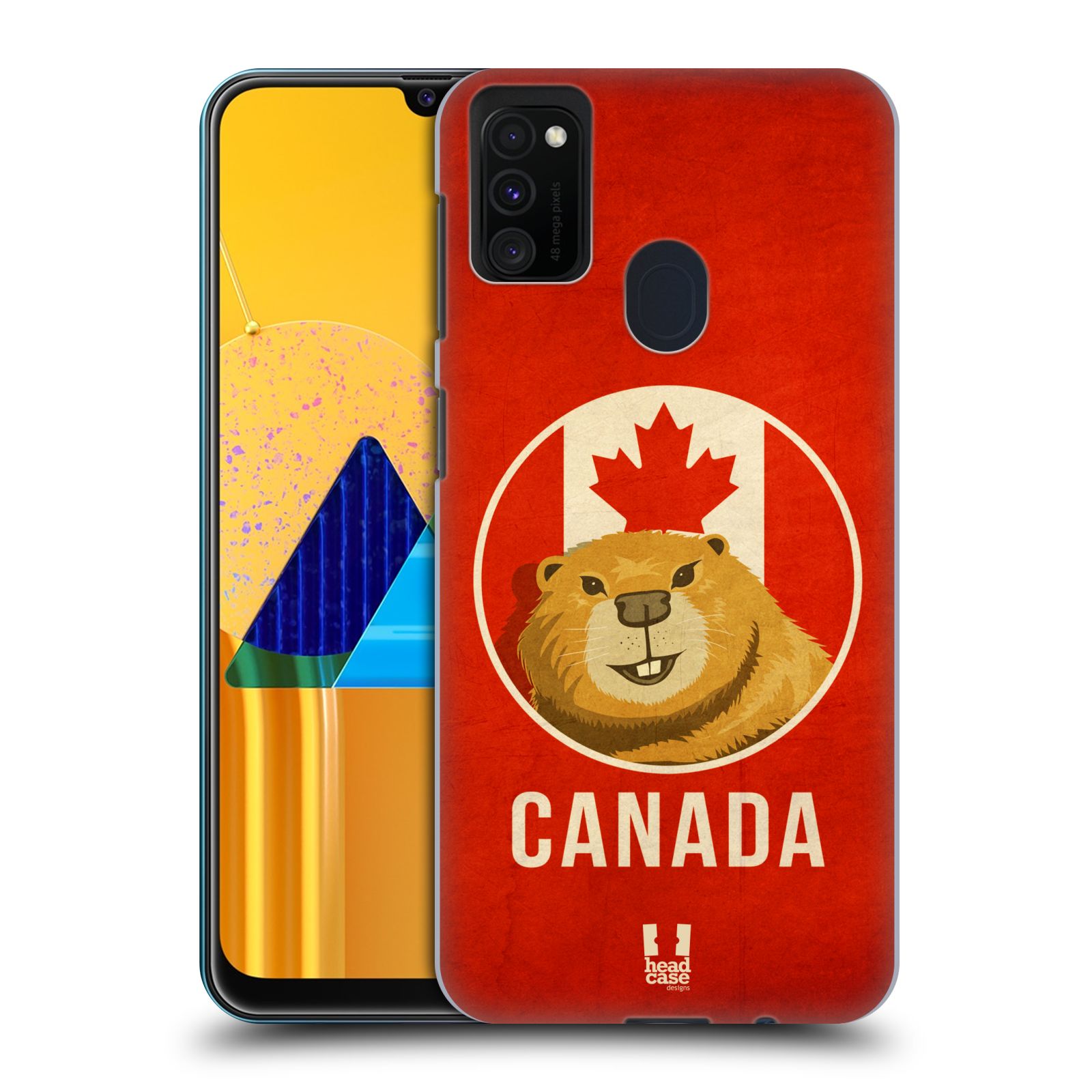 Zadní kryt na mobil Samsung Galaxy M21 vzor Patriotismus zvíře symbol CANADA BOBR