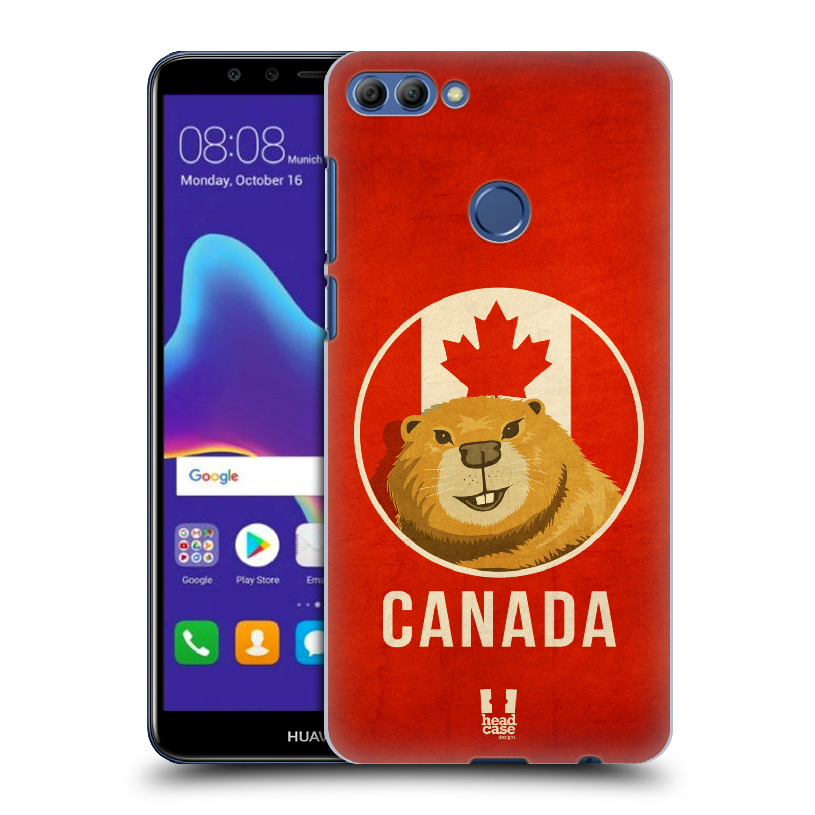 HEAD CASE plastový obal na mobil Huawei Y9 2018 vzor Patriotismus zvíře symbol CANADA BOBR