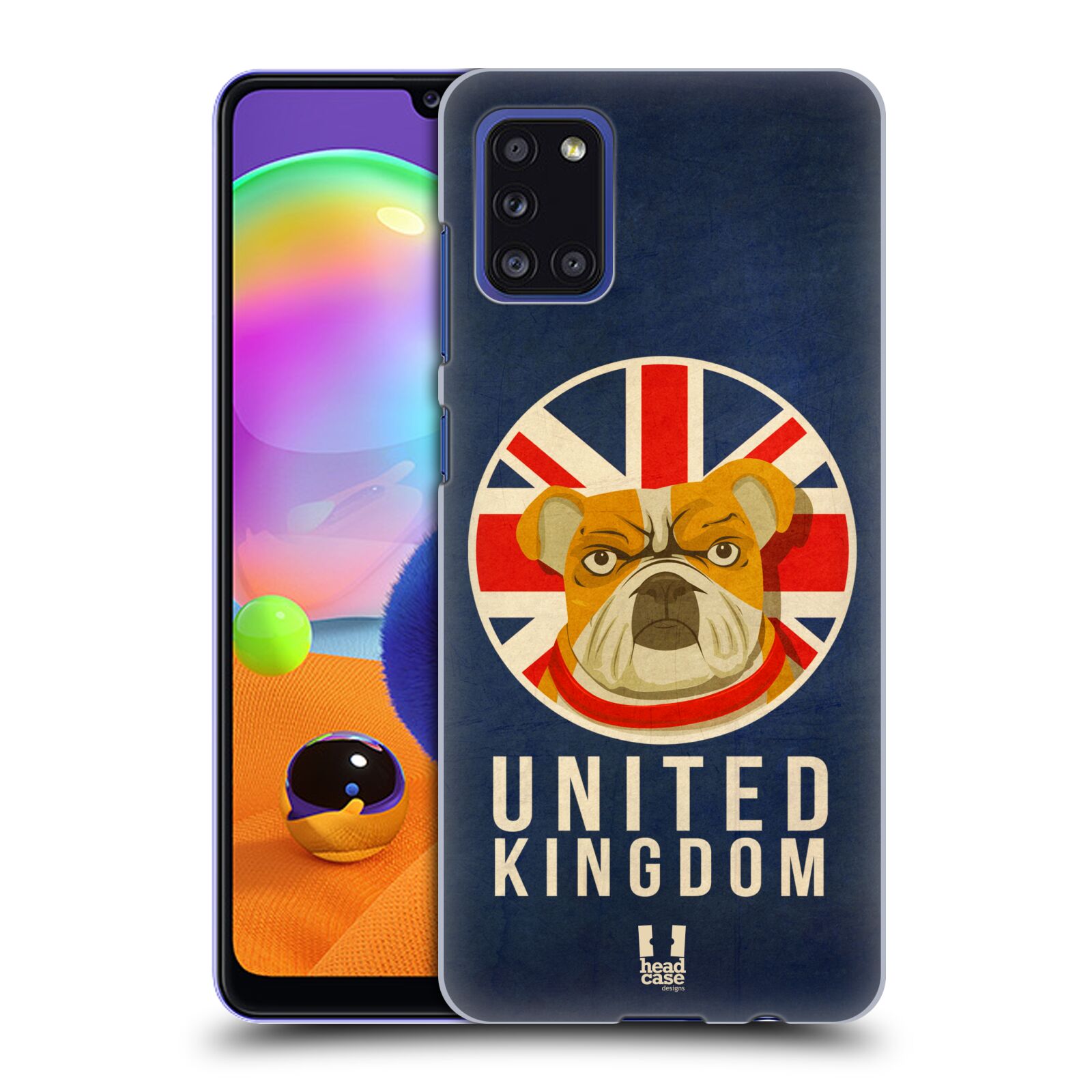 Zadní kryt na mobil Samsung Galaxy A31 vzor Patriotismus zvíře symbol Buldok UK