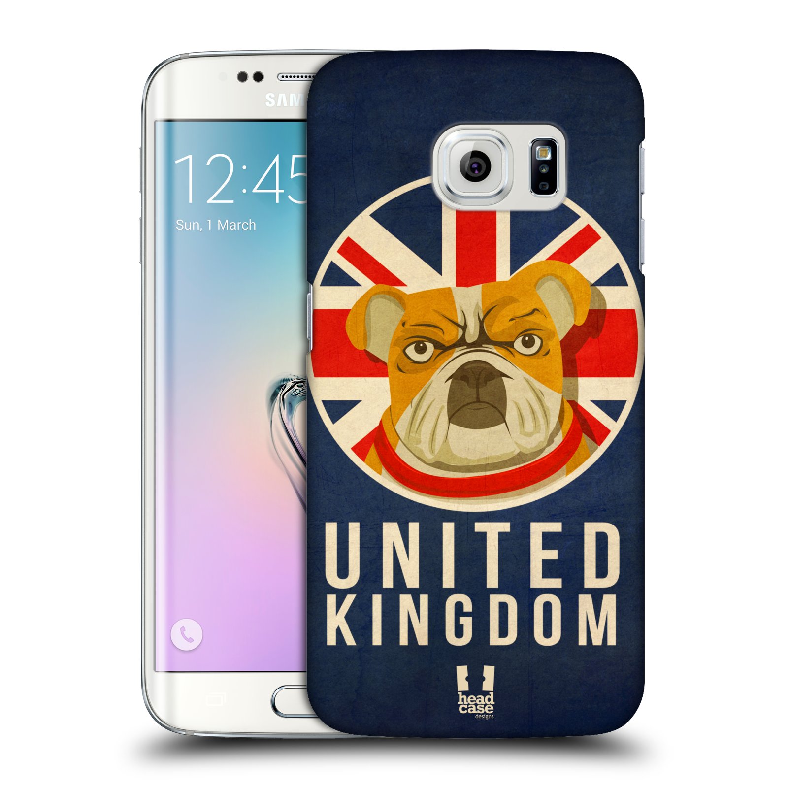 HEAD CASE plastový obal na mobil SAMSUNG Galaxy S6 EDGE (G9250, G925, G925F) vzor Patriotismus zvíře symbol Buldok UK