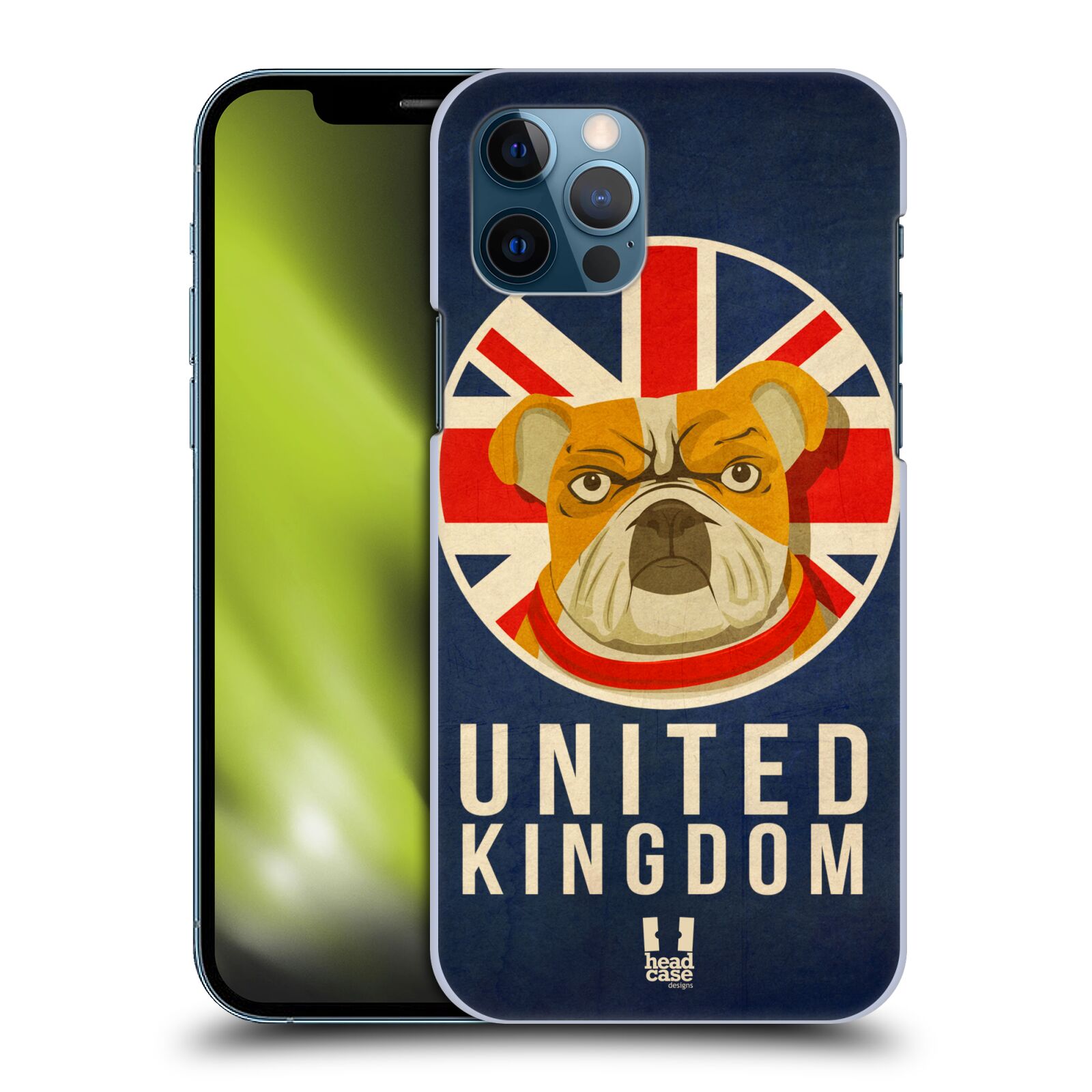 HEAD CASE plastový obal na mobil Apple Iphone 12 / Iphone 12 PRO vzor Patriotismus zvíře symbol Buldok UK