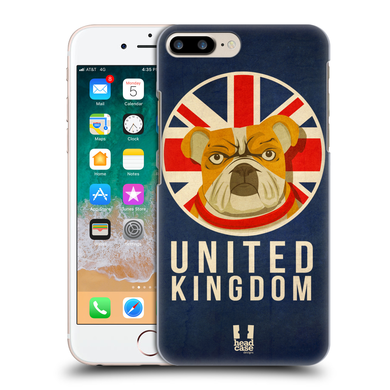 HEAD CASE plastový obal na mobil Apple Iphone 7 PLUS vzor Patriotismus zvíře symbol Buldok UK